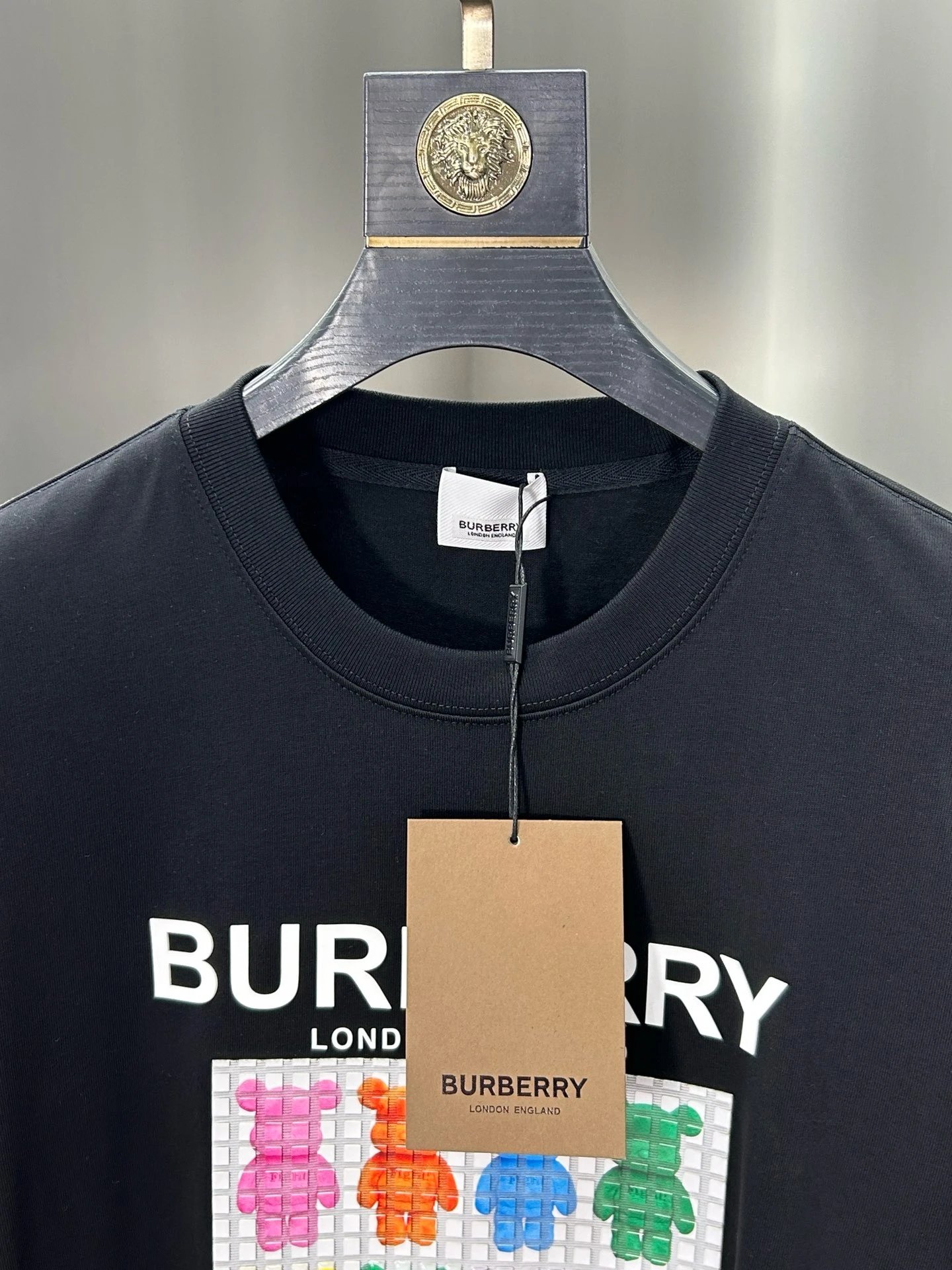 Burberry London Black Teddy Bear Print T-Shirt
