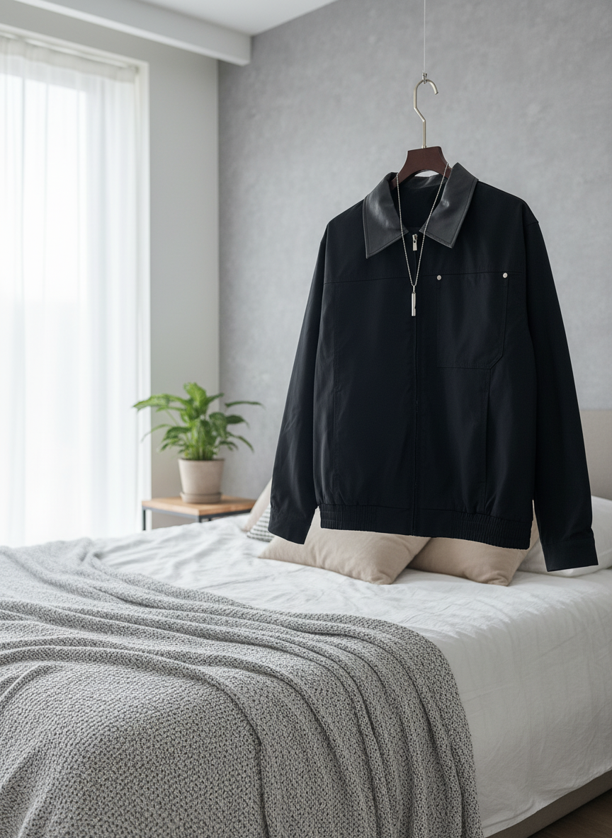 CELINE Men Black Zip-Up Jacket Casual Fashion Outerwear