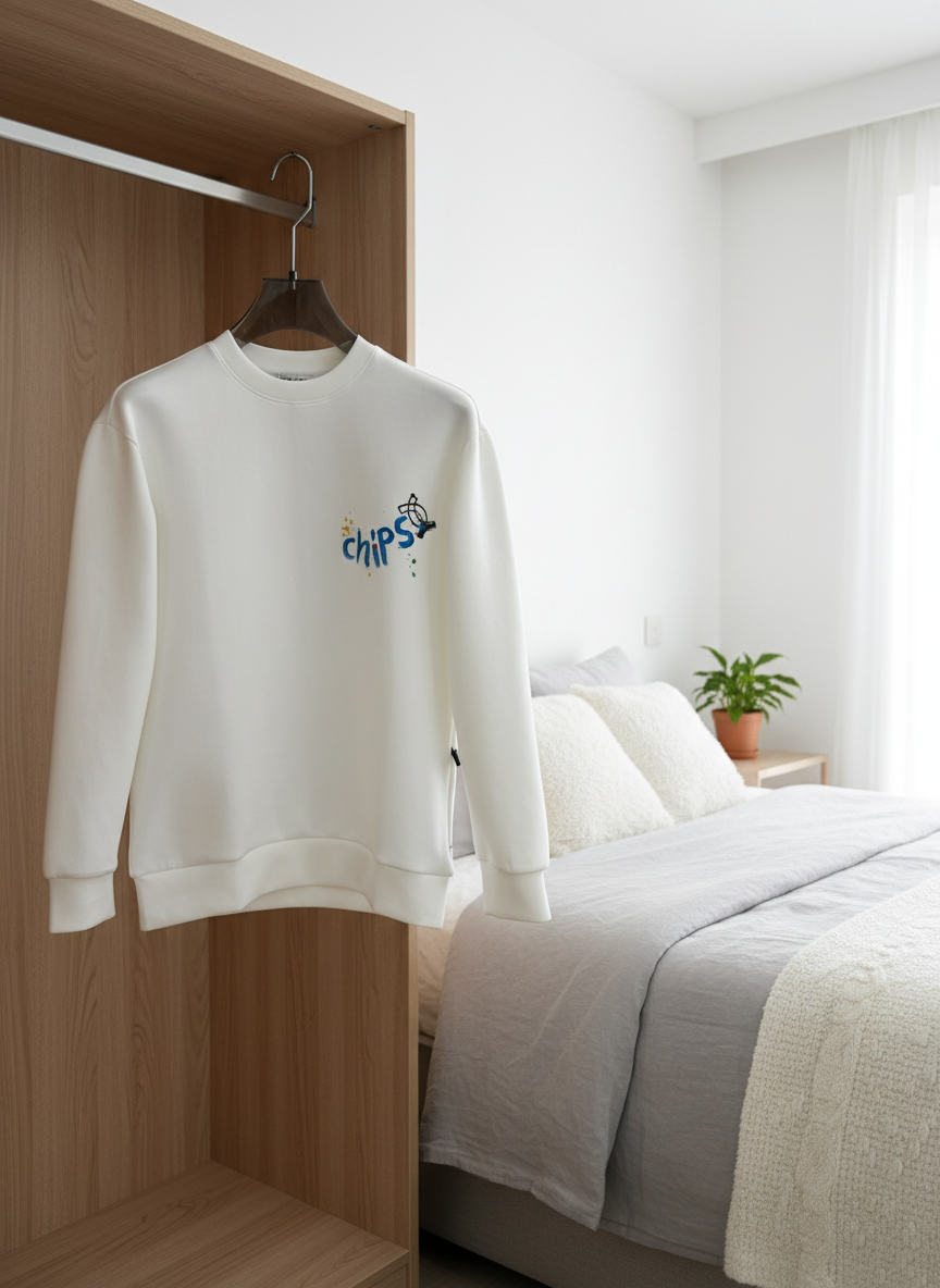 CHANEL Unisex White Chips Print Hoodie