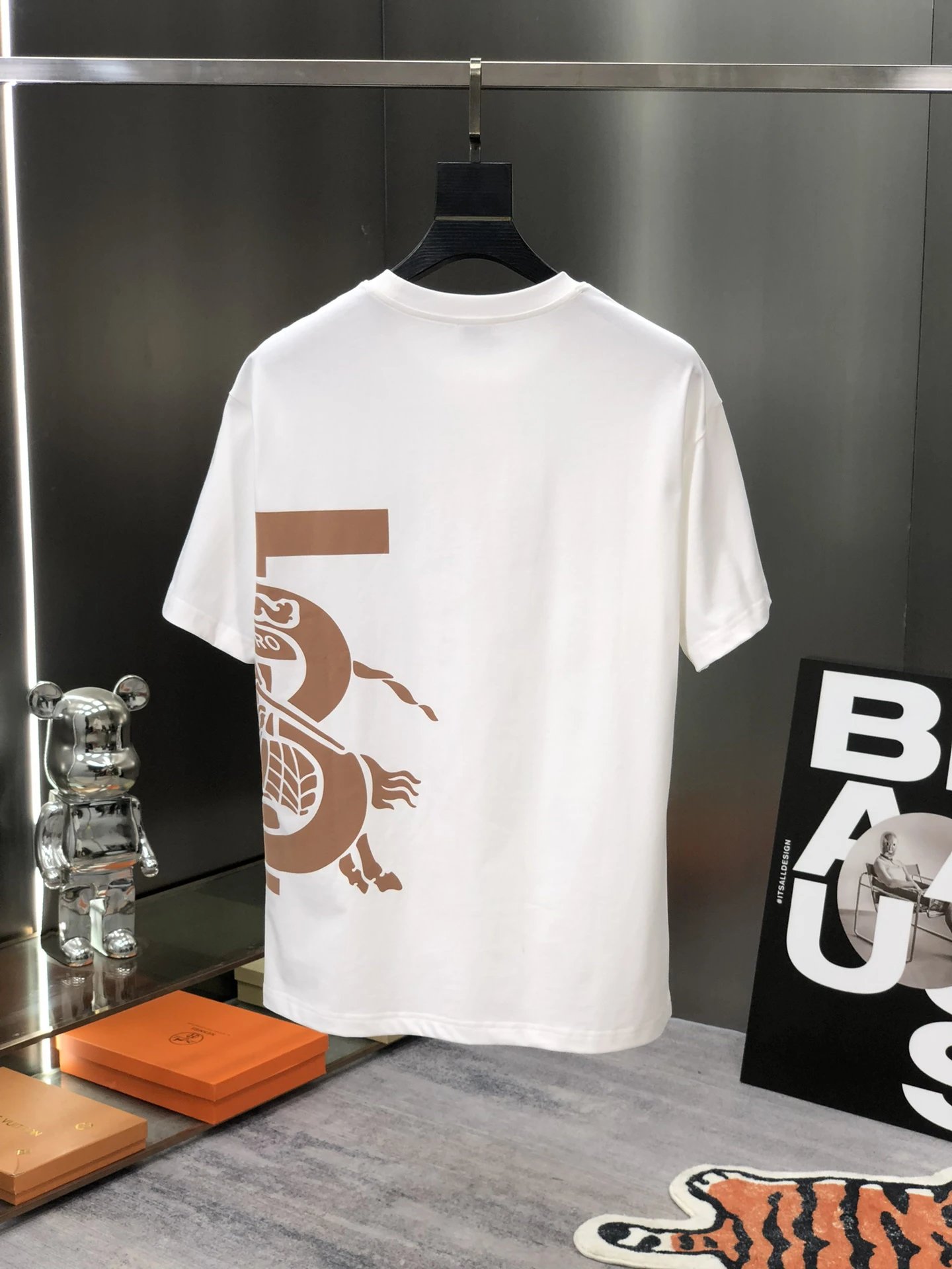 Burberry London White Graphic Print Cotton T-Shirt