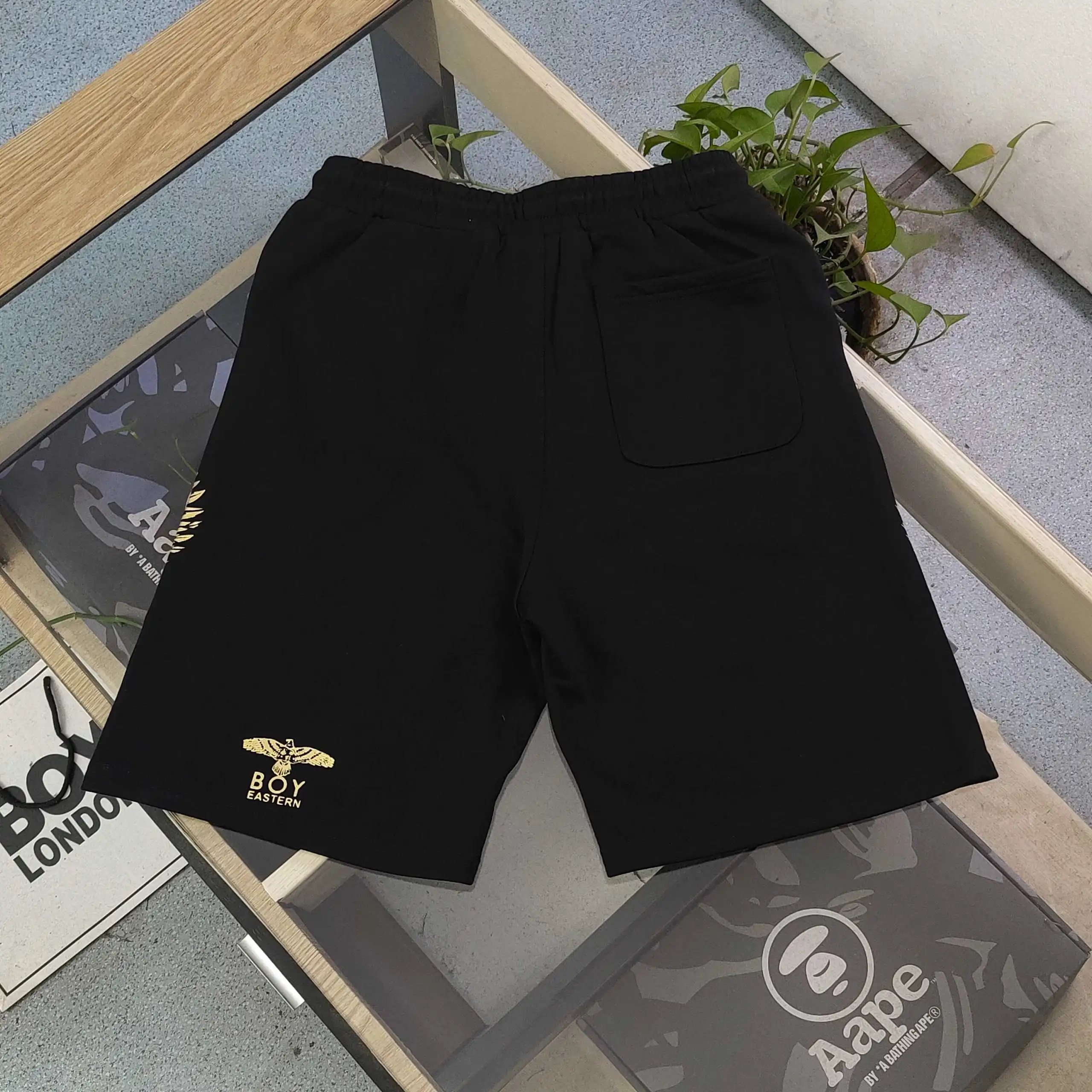 BOY LONDON Black Gold Wing Cotton Shorts