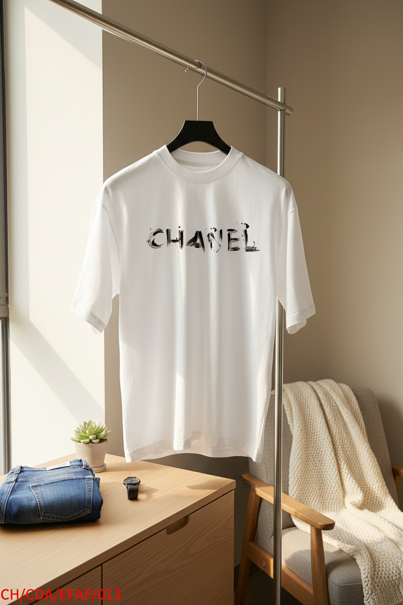 CHANEL White Cotton Logo T-Shirt