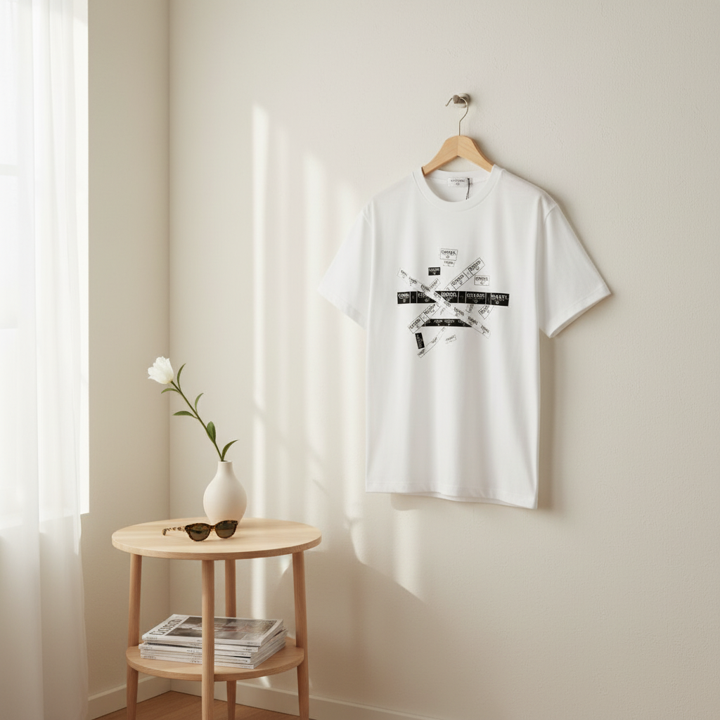 CHANEL White Cotton Logo Graphic Unisex T-Shirt