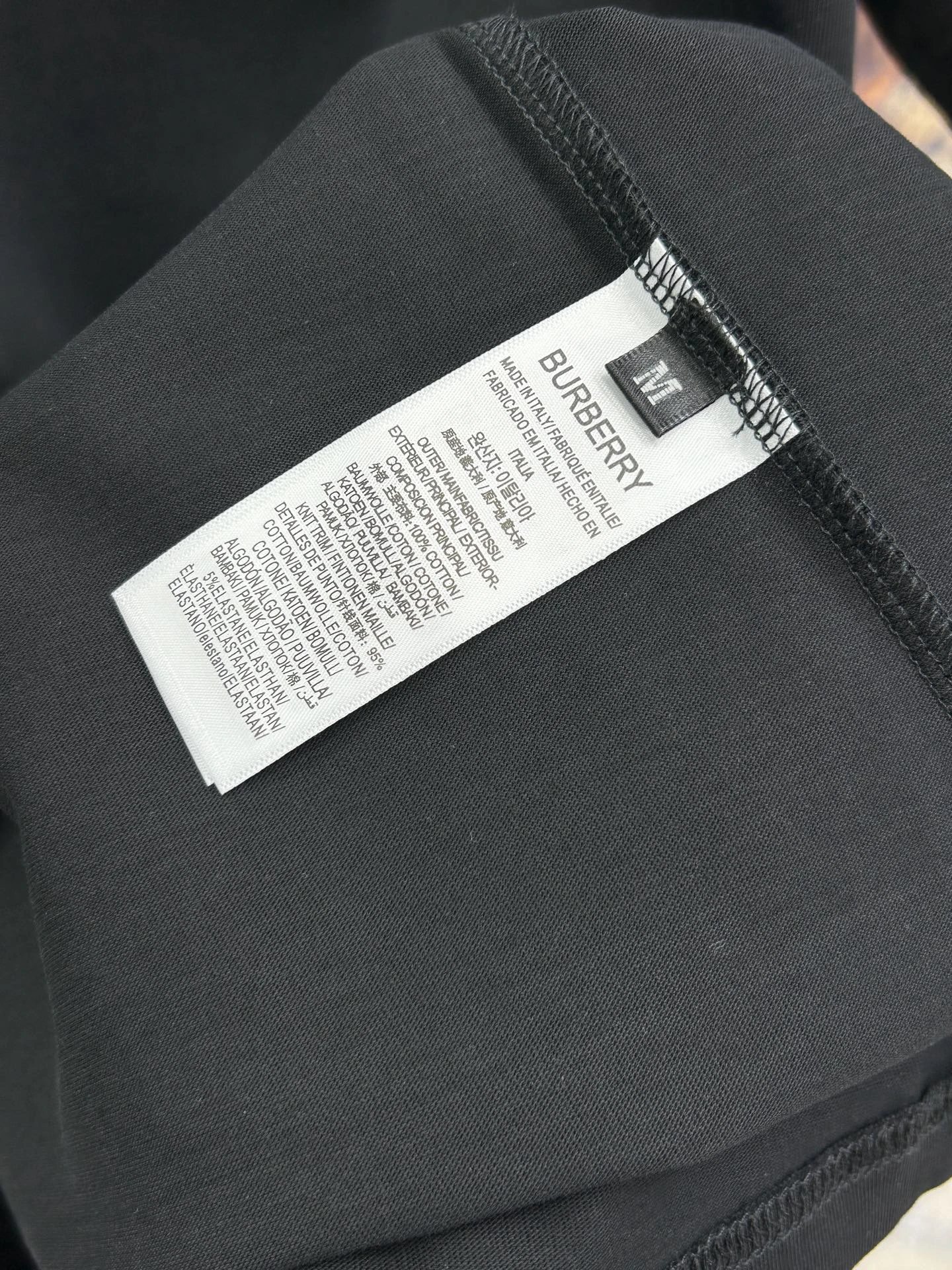 Burberry Black Cotton T-Shirt Red Logo