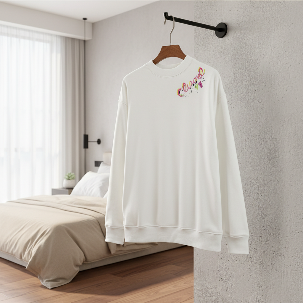 CHANEL White Cotton Hoodie Colorful Logo Sweatshirt