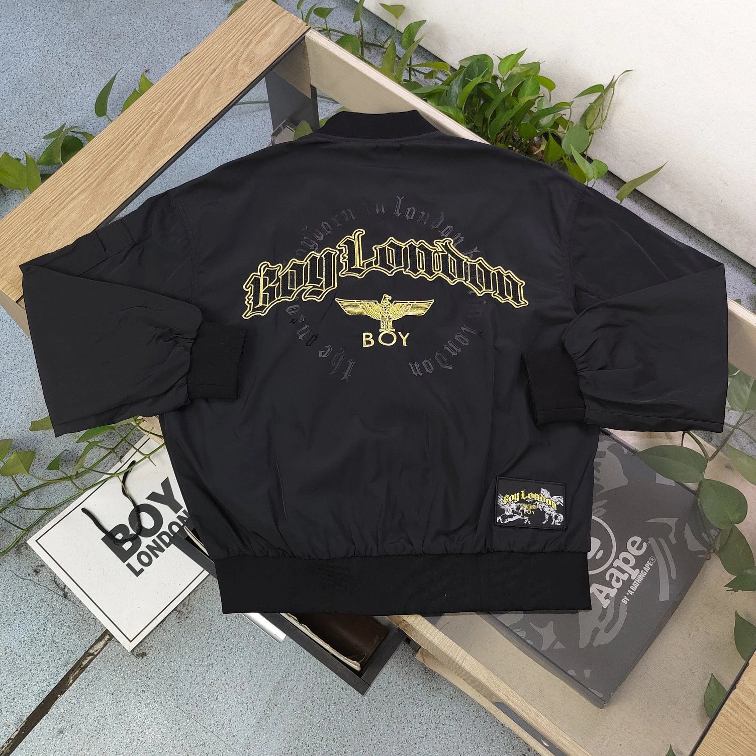 BOY LONDON Black Gold Eagle Nylon Street Jacket