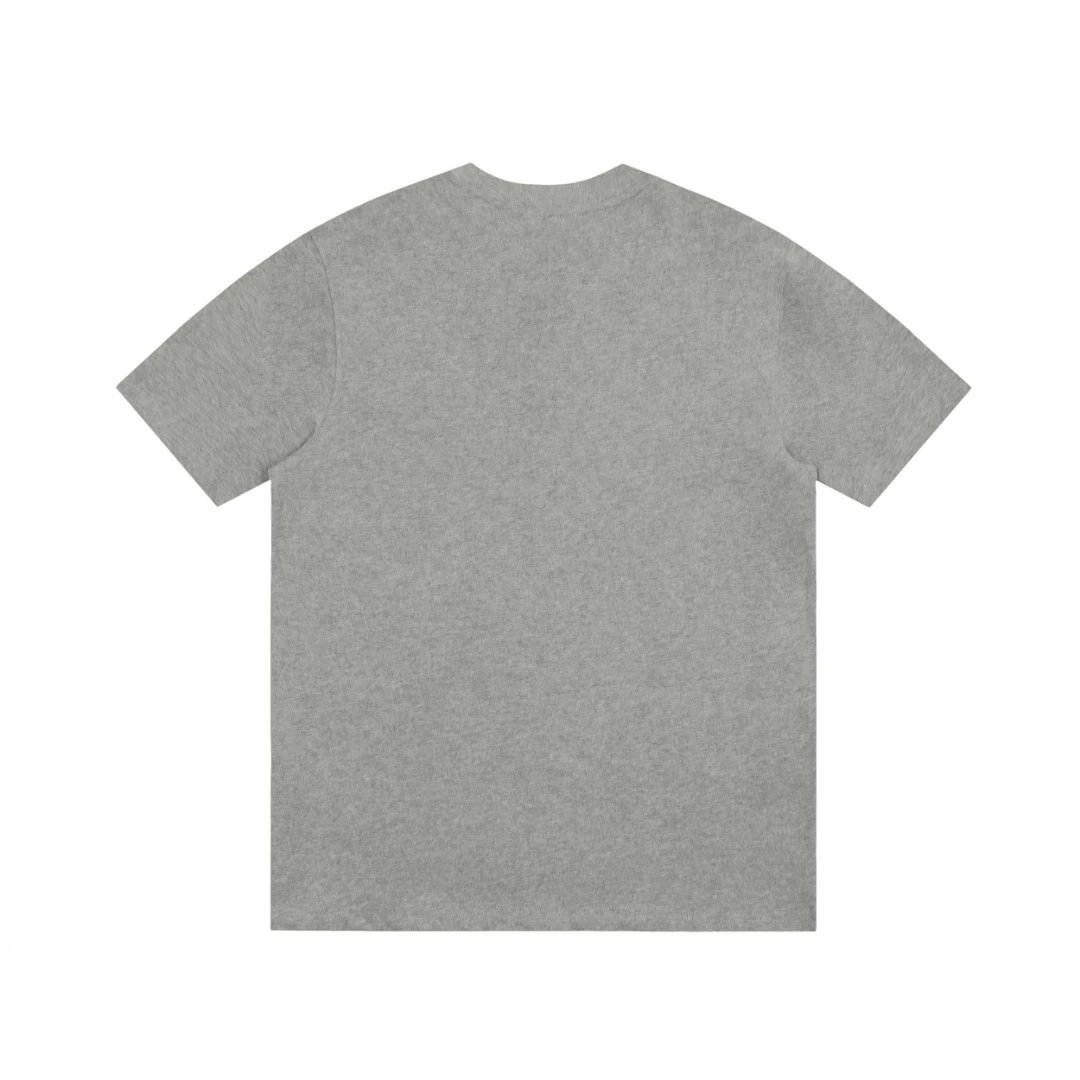 AMI Ami De Coeur Gray Cotton Logo T-Shirt