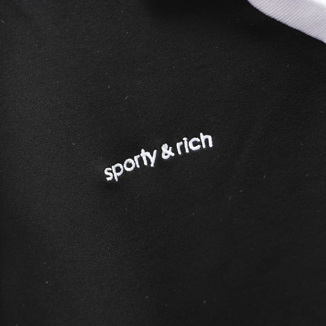 Adidas Sporty & Rich Black V-Neck Sweatshirt
