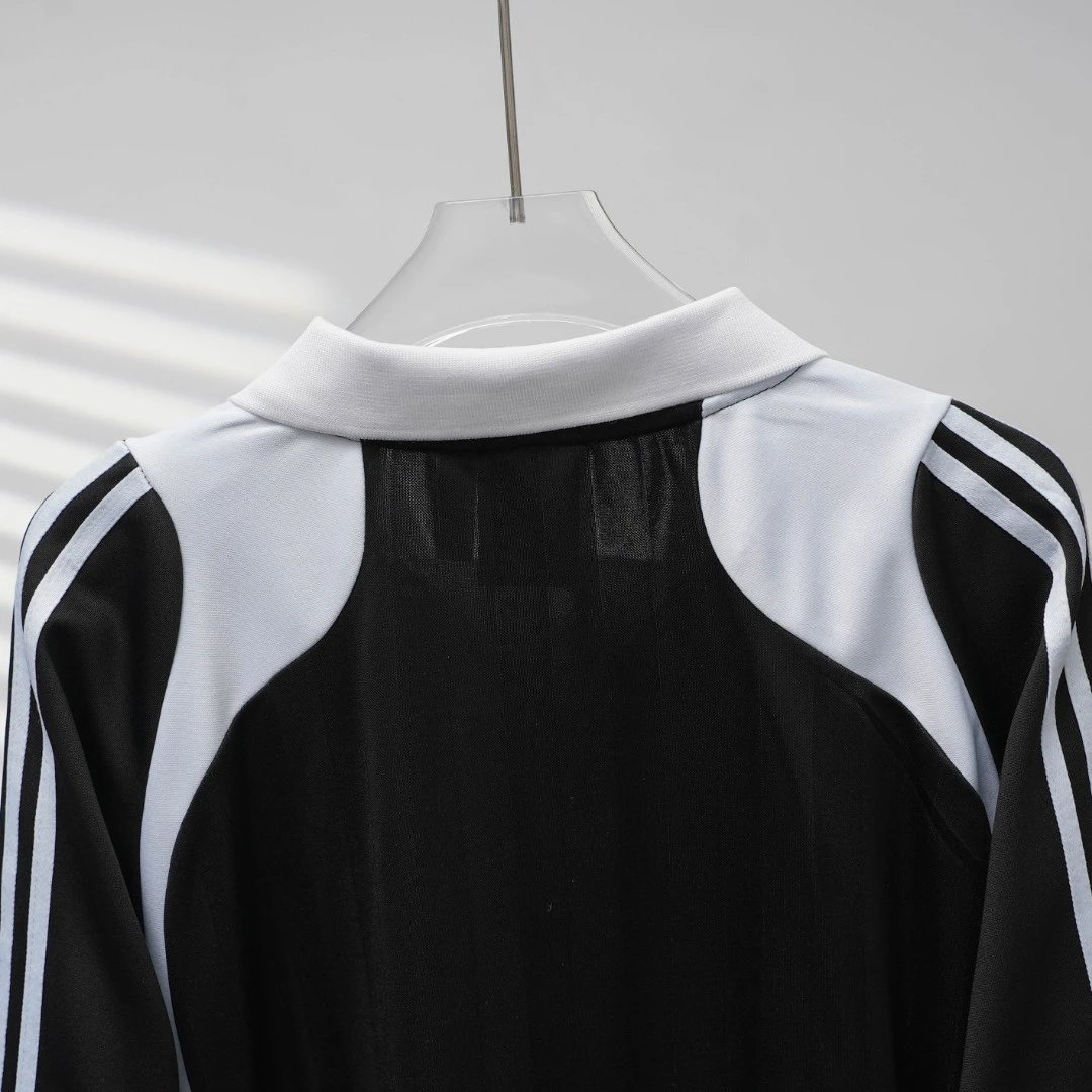 Adidas Retro Black Long Sleeve Soccer Jersey Men