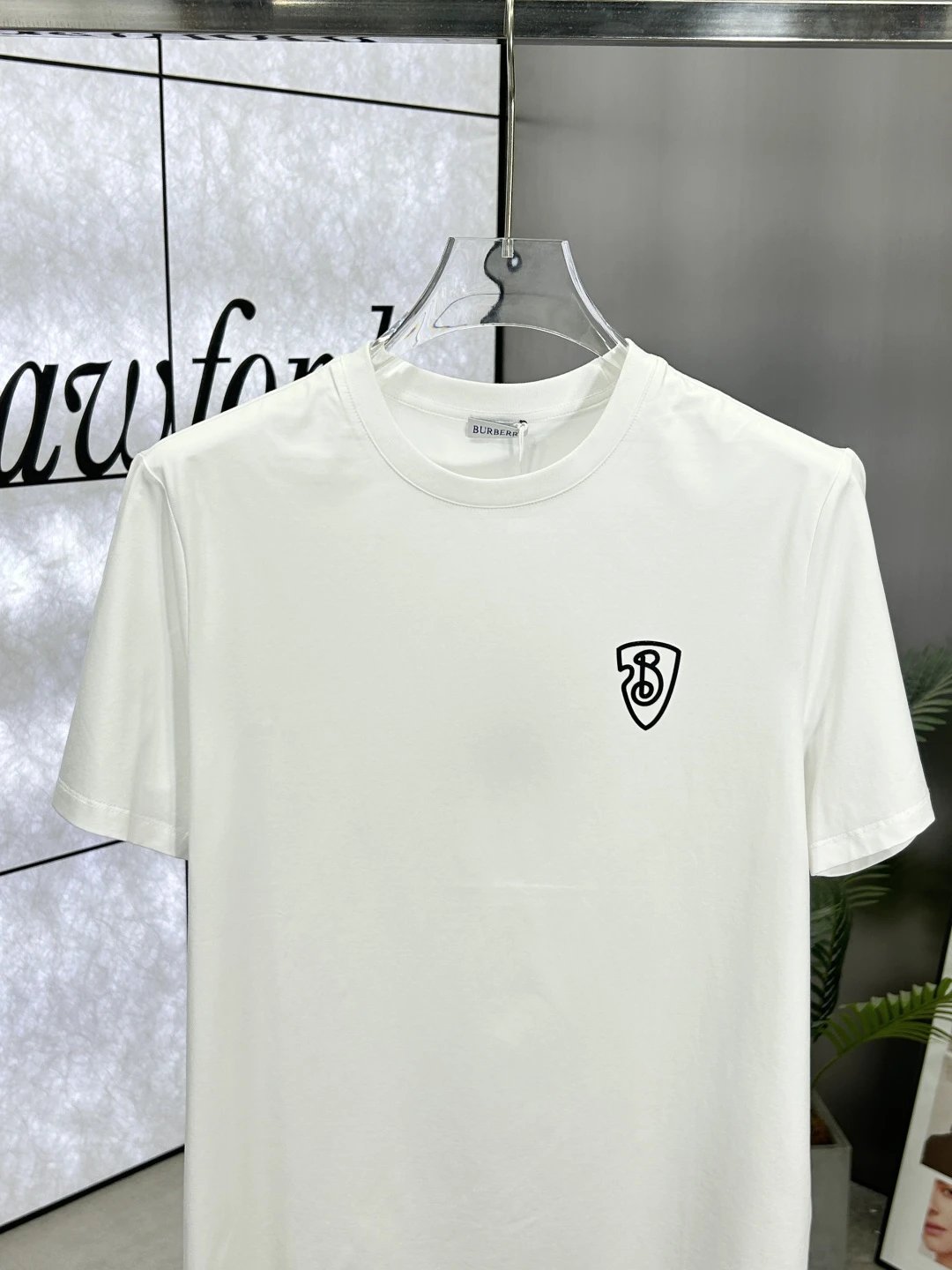 Burberry Men White Cotton Logo T-Shirt