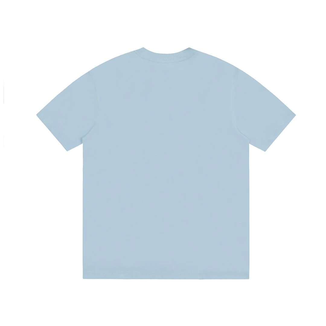 Ami Light Blue Cotton Unisex Minimalist T-Shirt