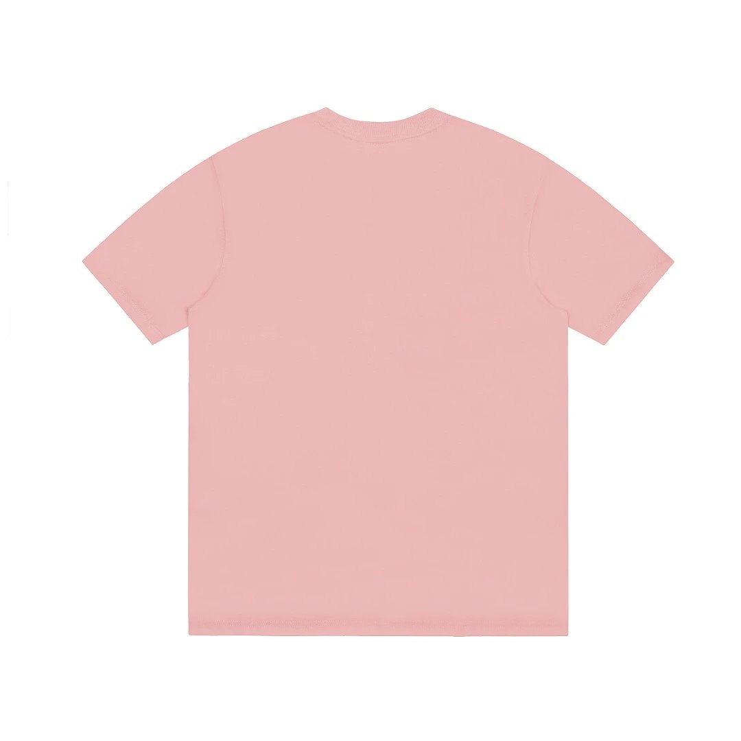 AMI Pink Cotton T-Shirt Unisex Crew Neck Logo Tee