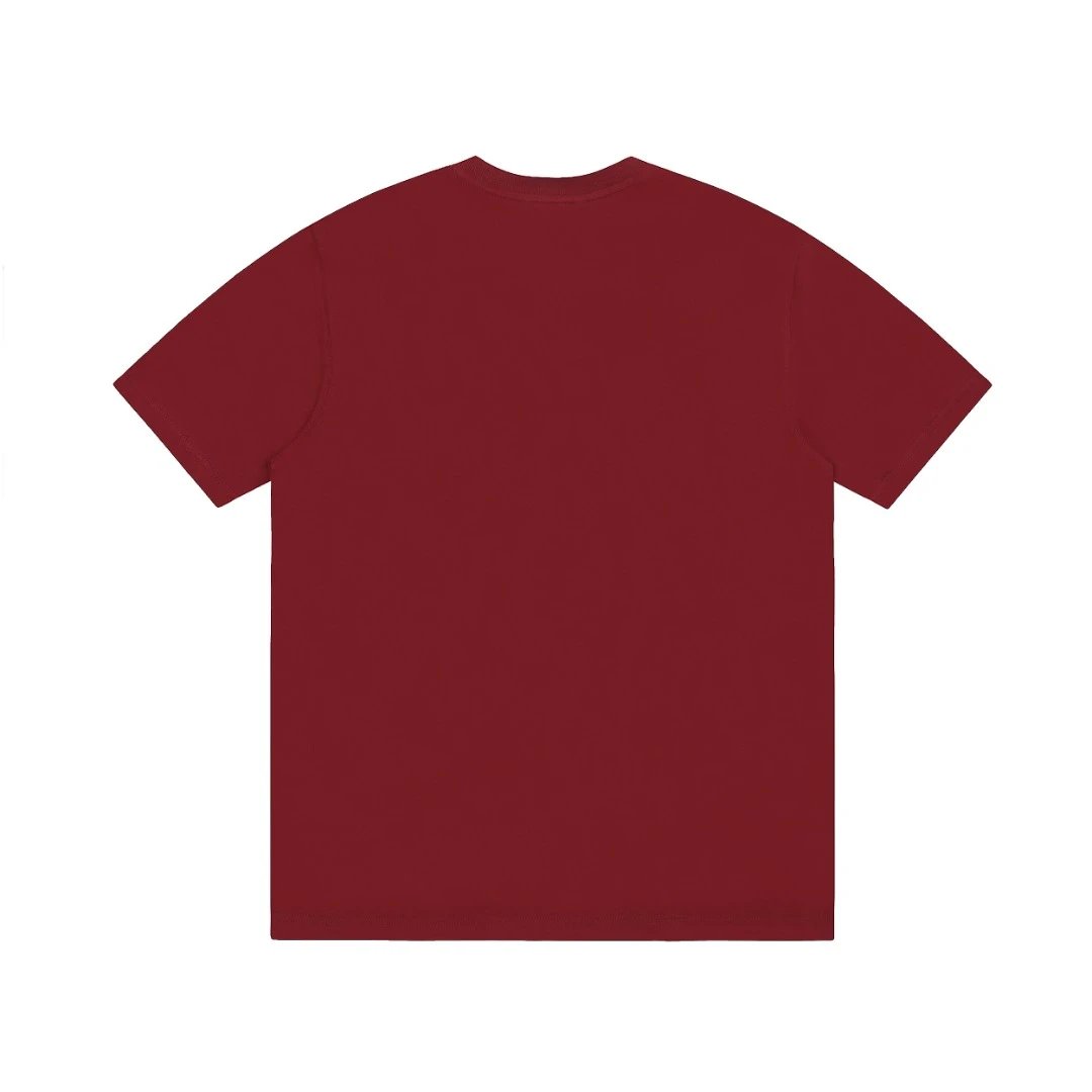 Ami Burgundy Cotton Unisex Logo Embroidered T-Shirt