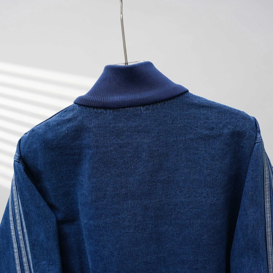 Adidas Denim 3-Stripes Track Jacket Blue