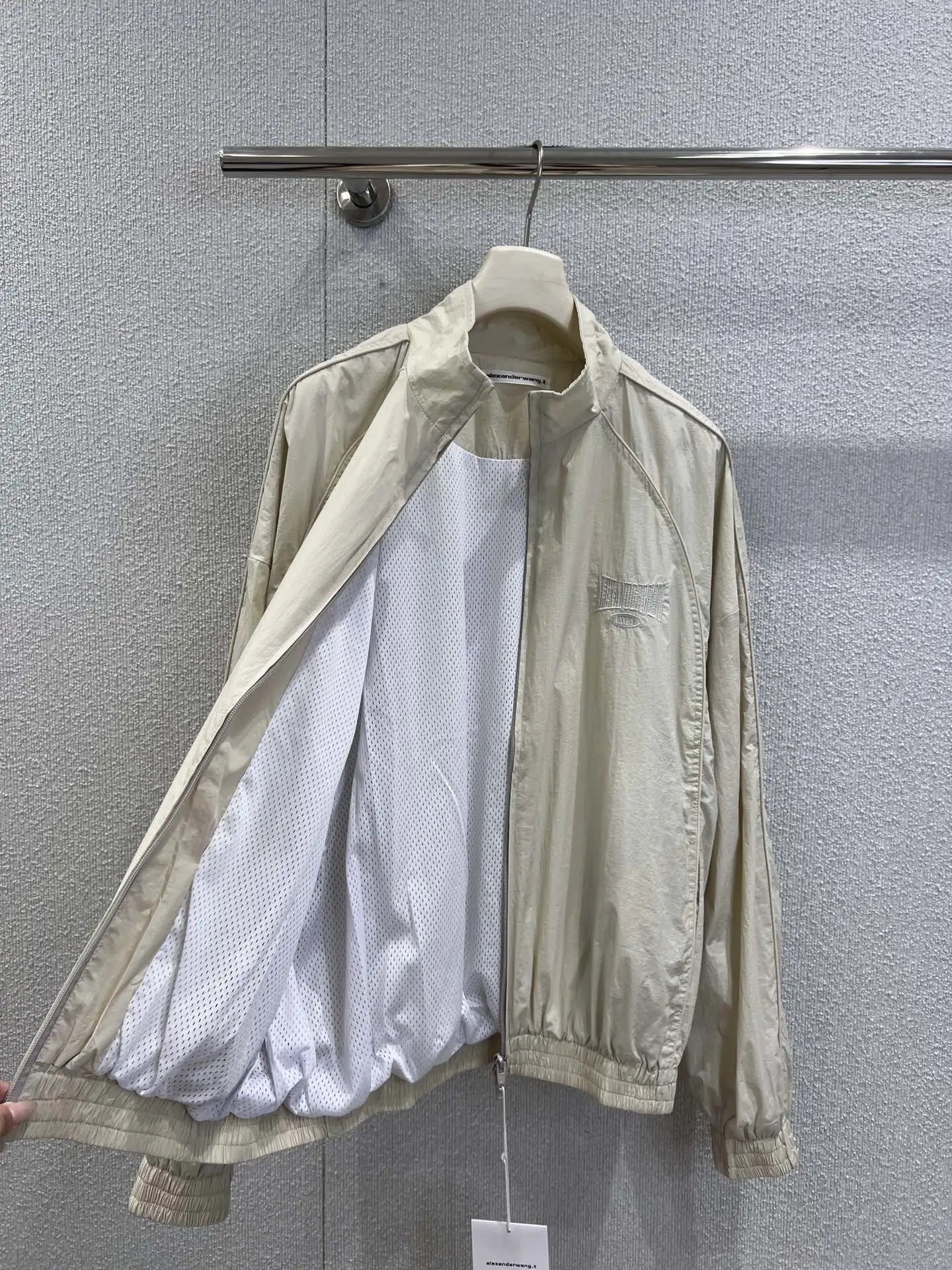 Alexander Wang Beige Lightweight Zip Up Windbreaker Jacket