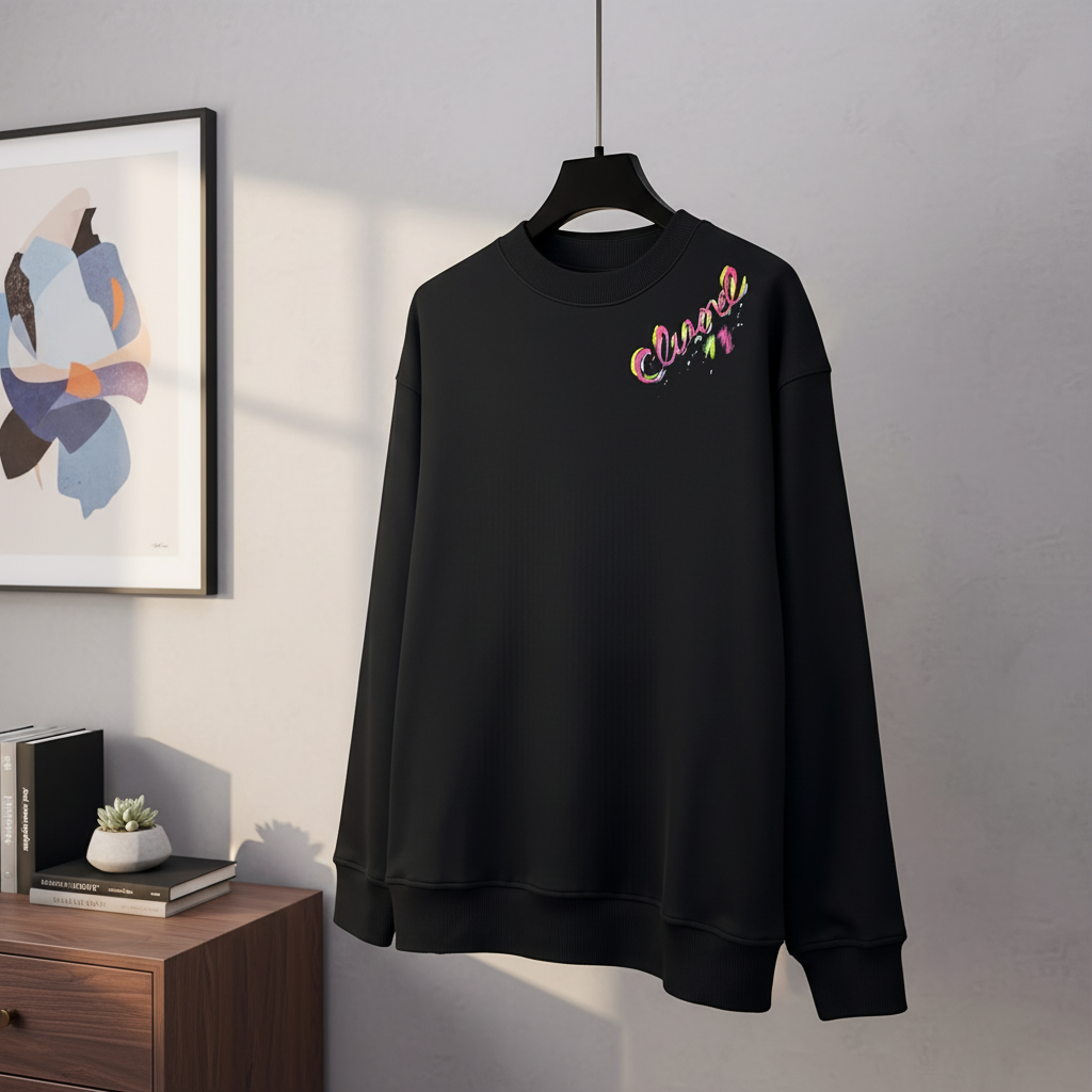 CHANEL Black Cotton Colorful Logo Hoodie