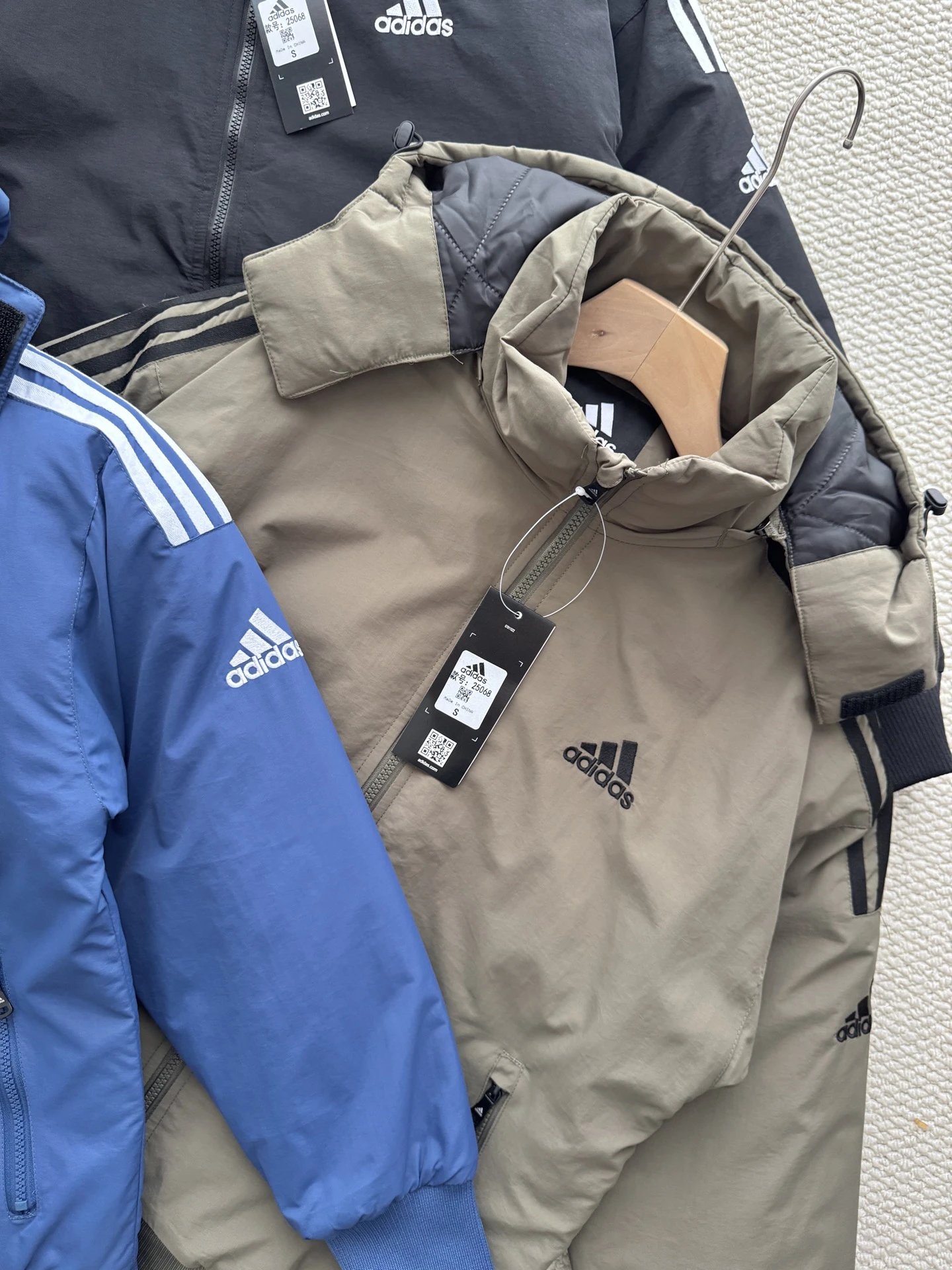 Adidas Men Winter Cotton Hooded Jacket Outdoor Coat