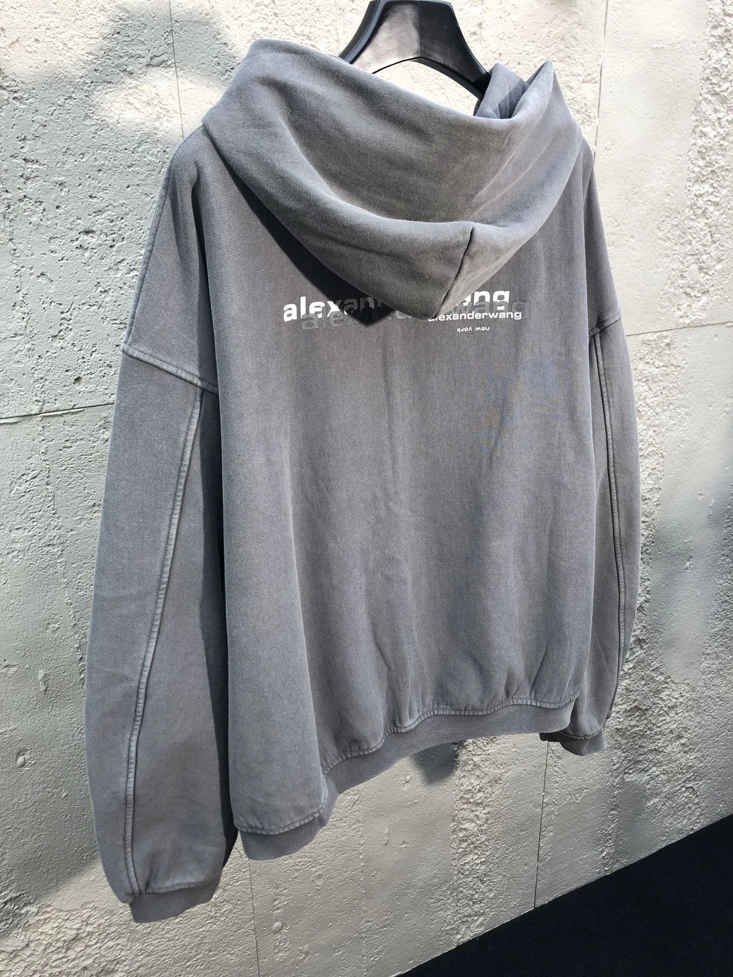 Alexander Wang Gray Zip Up Hoodie Unisex Sweatshirt