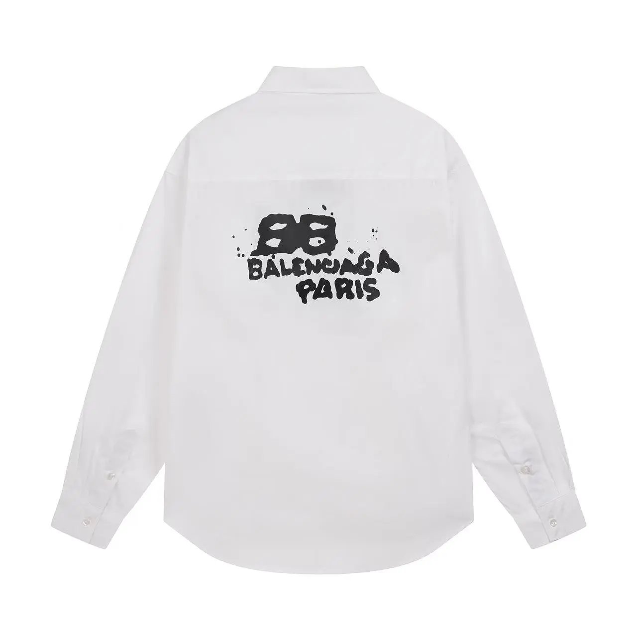 Balenciaga Men's White Cotton Oversized Logo Shirt