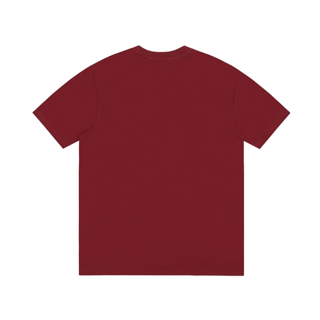 AMI Classic Crew Neck Cotton T-Shirt Red