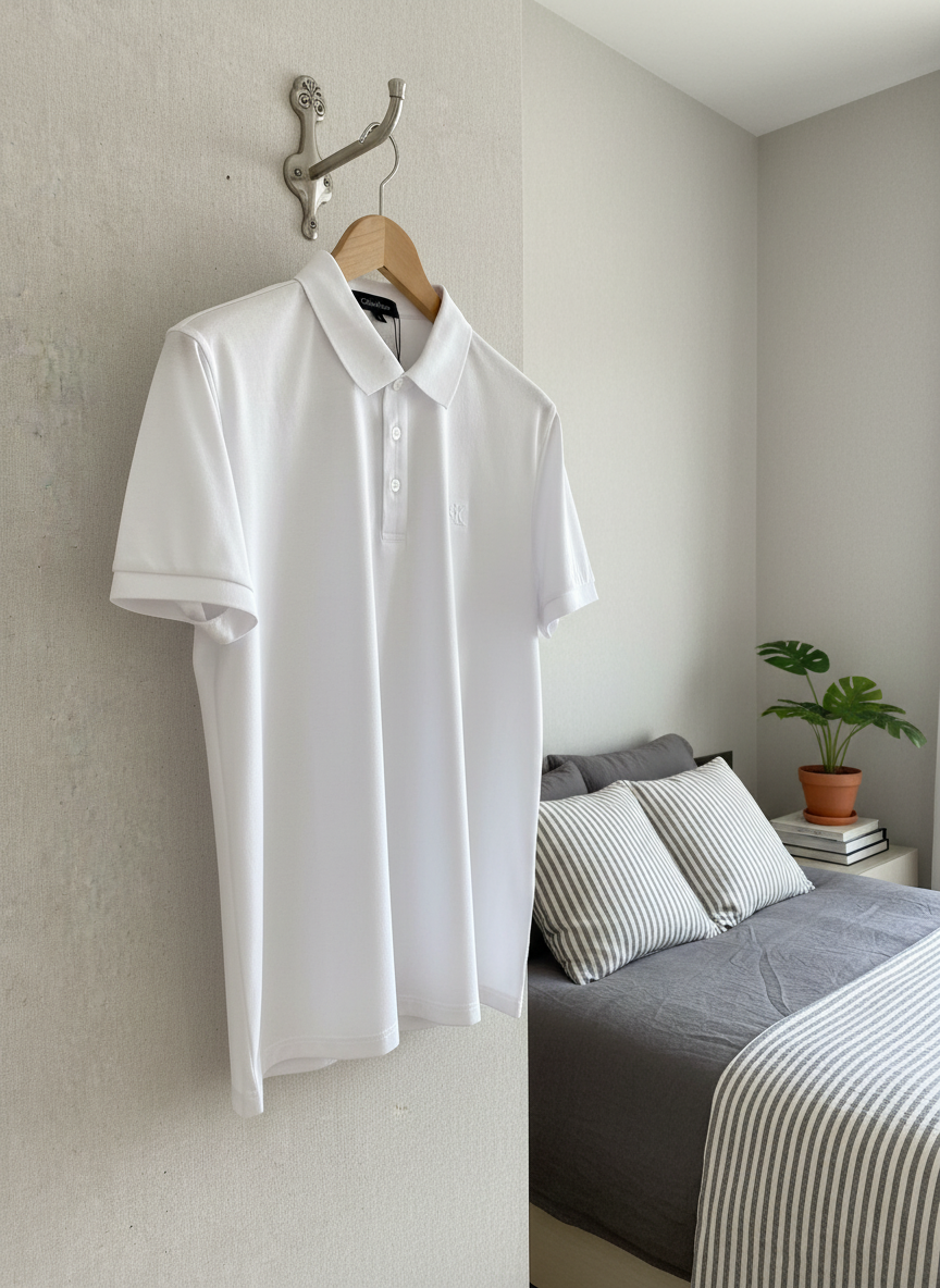 Calvin Klein Men’s Classic White Slim Fit Polo