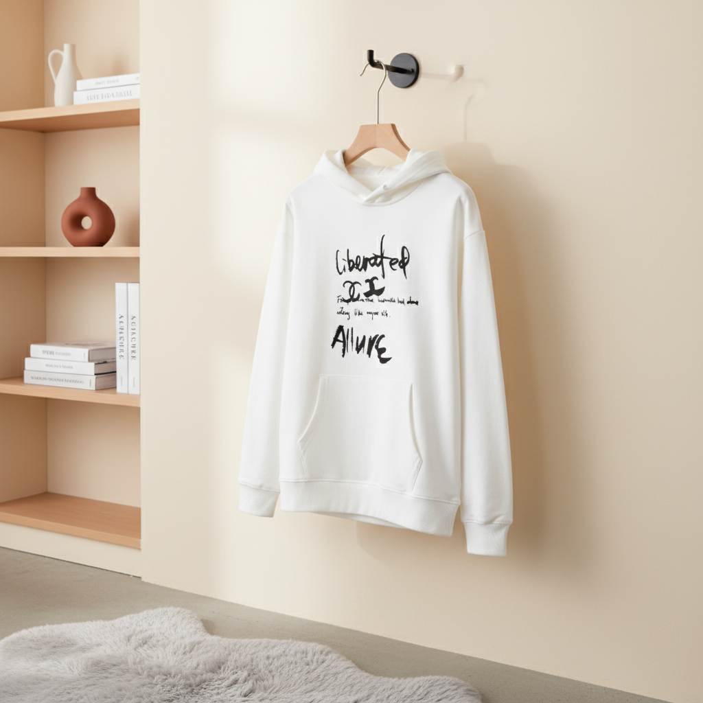 CHANEL White Hoodie Unisex Streetwear Pullover