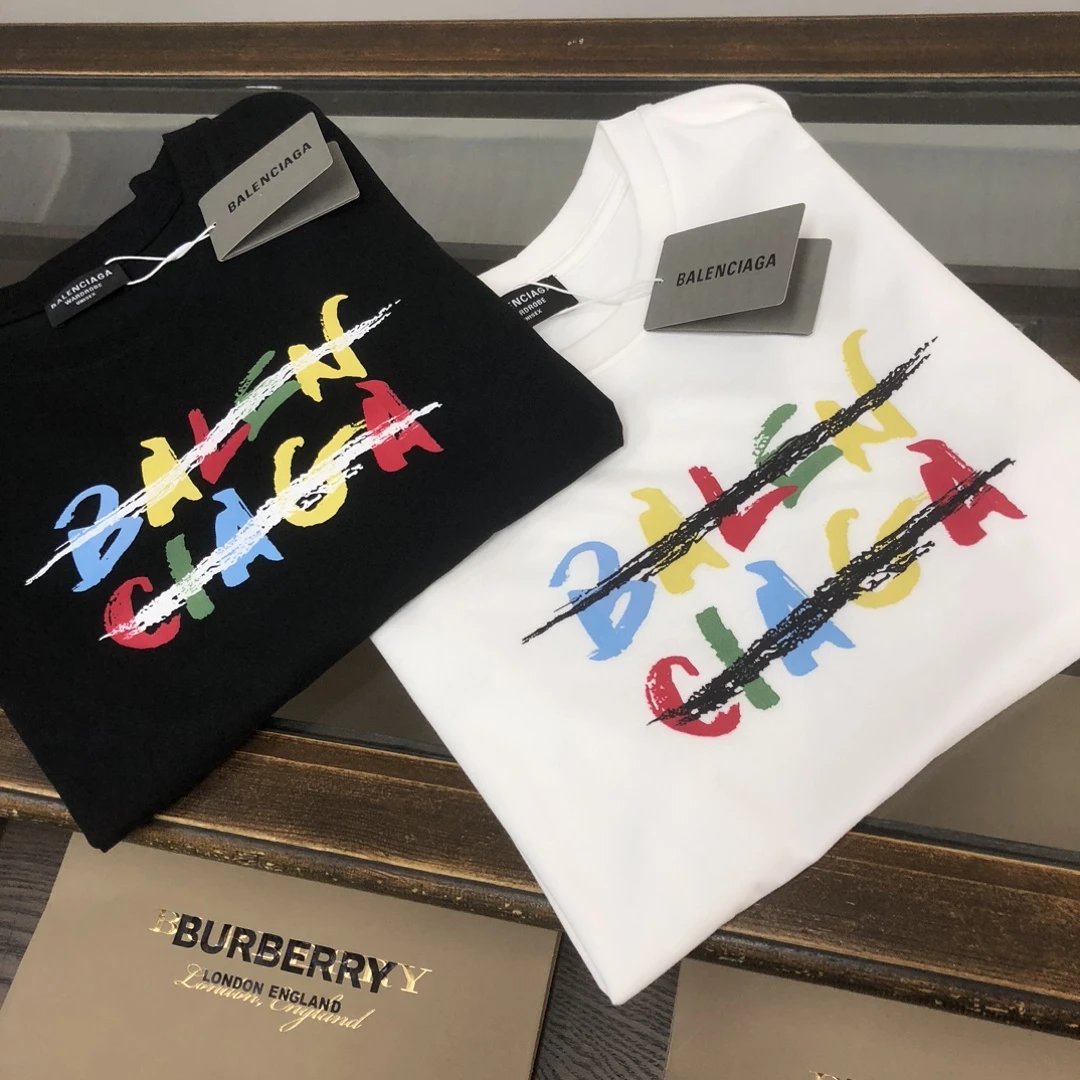 Balenciaga White Graffiti Logo Cotton T-Shirt Unisex