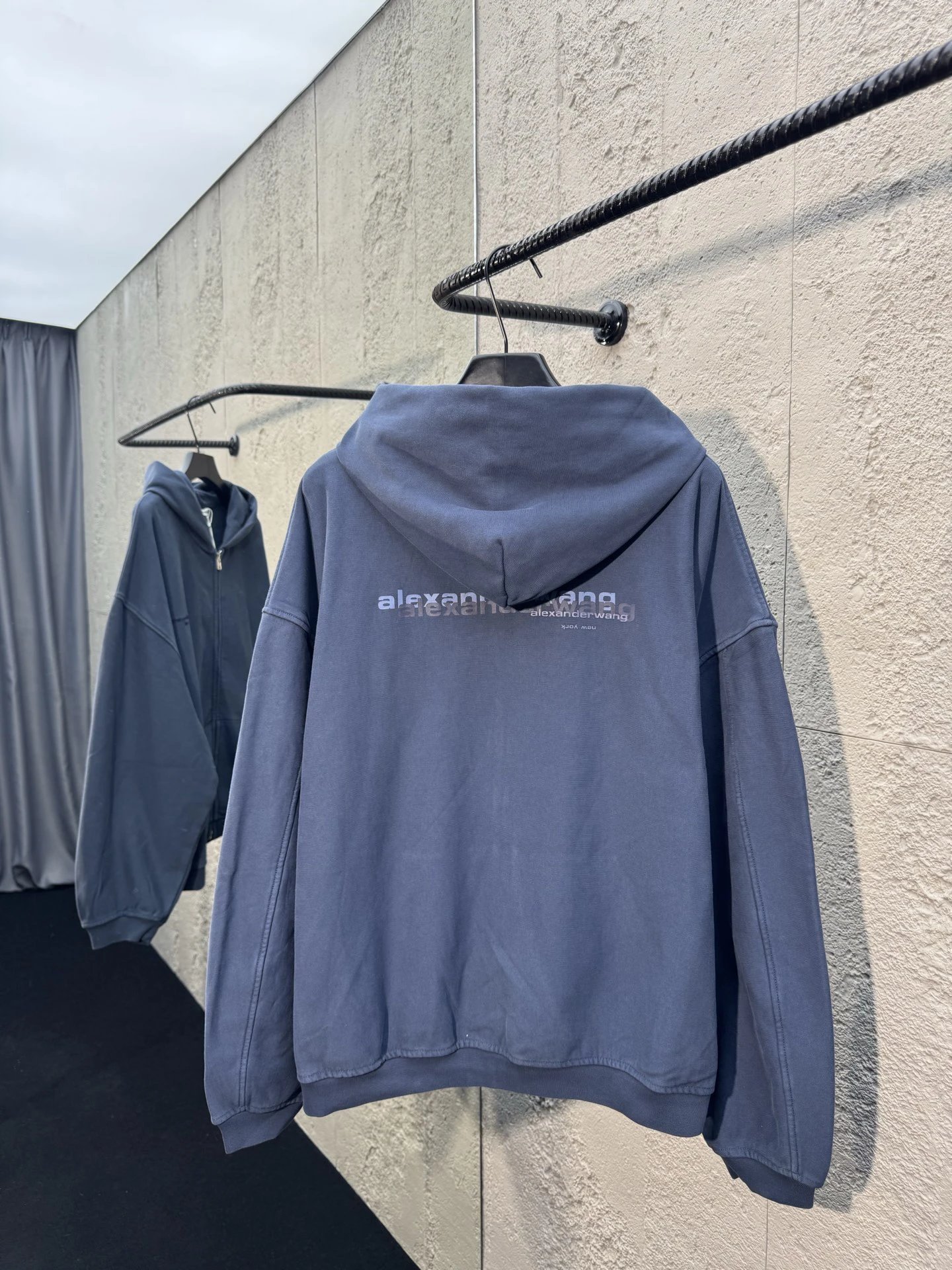 Alexander Wang Zip Hoodie Men Cotton Streetwear Jacket