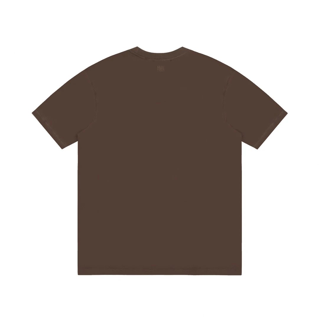 AMI Ami de Coeur Brown Cotton Crewneck T-Shirt