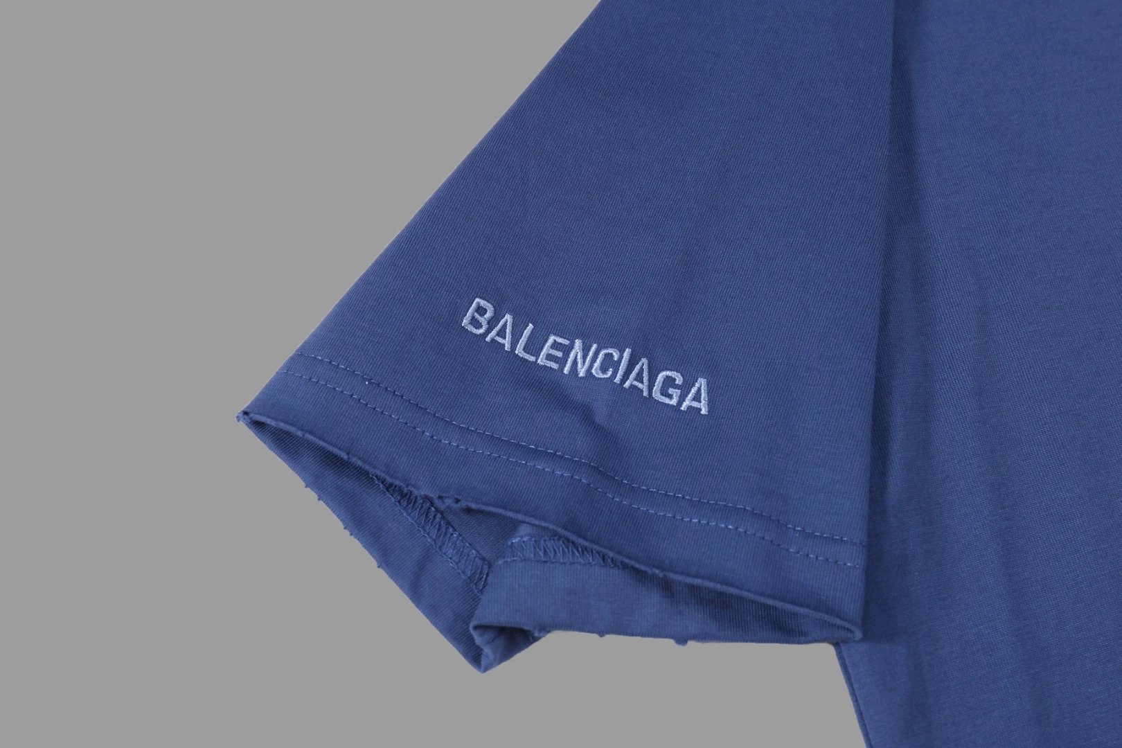 Balenciaga Oversized Graphic Cotton T-Shirt Streetwear Blue