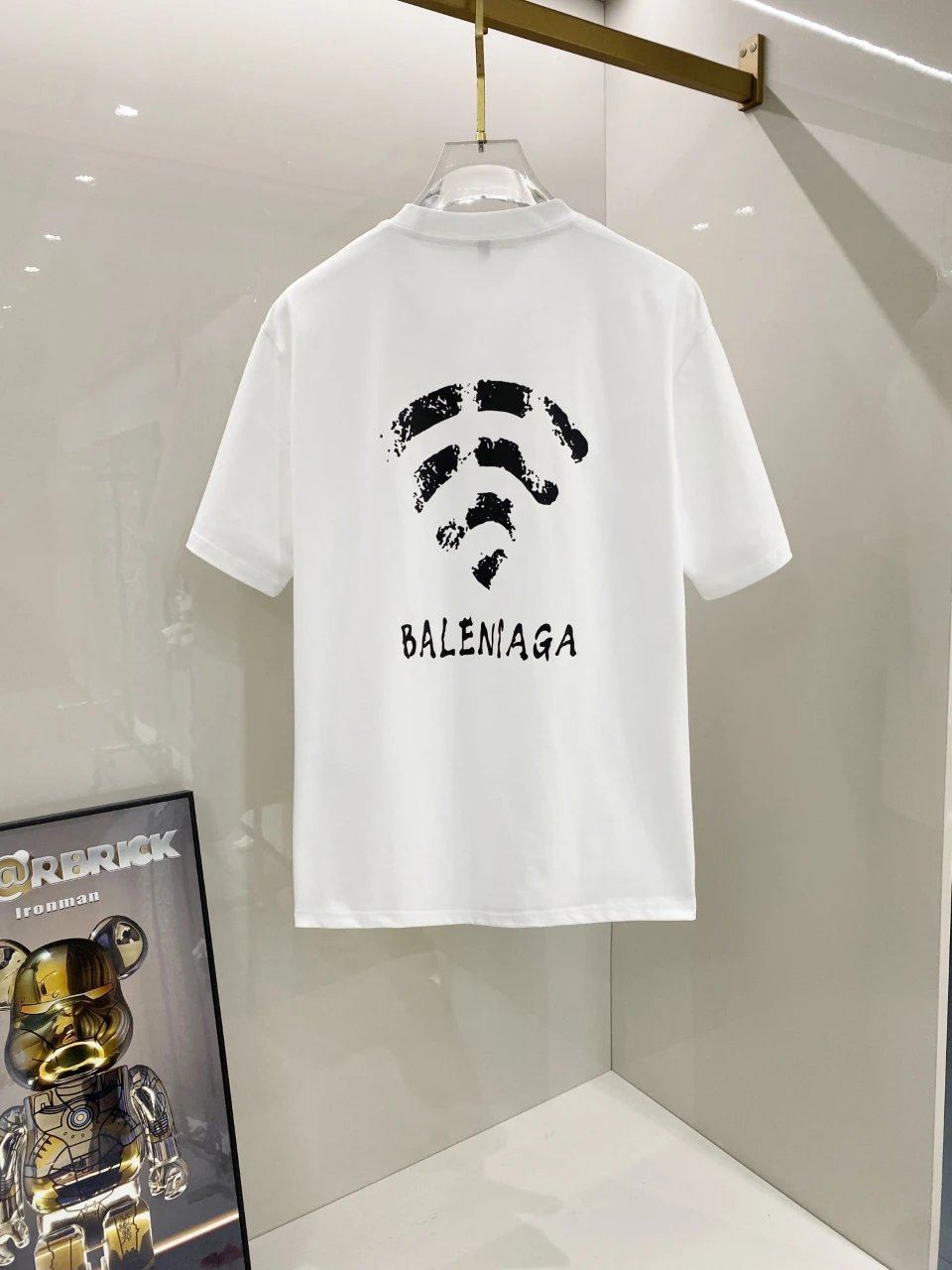 Balenciaga White Cotton Men’s Logo T-Shirt