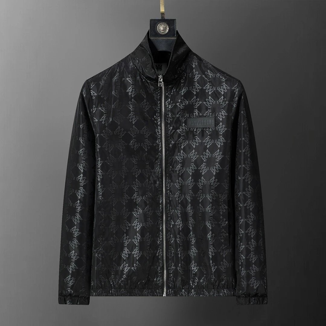 AMIRI Men’s Black Floral Zip Lightweight Jacket
