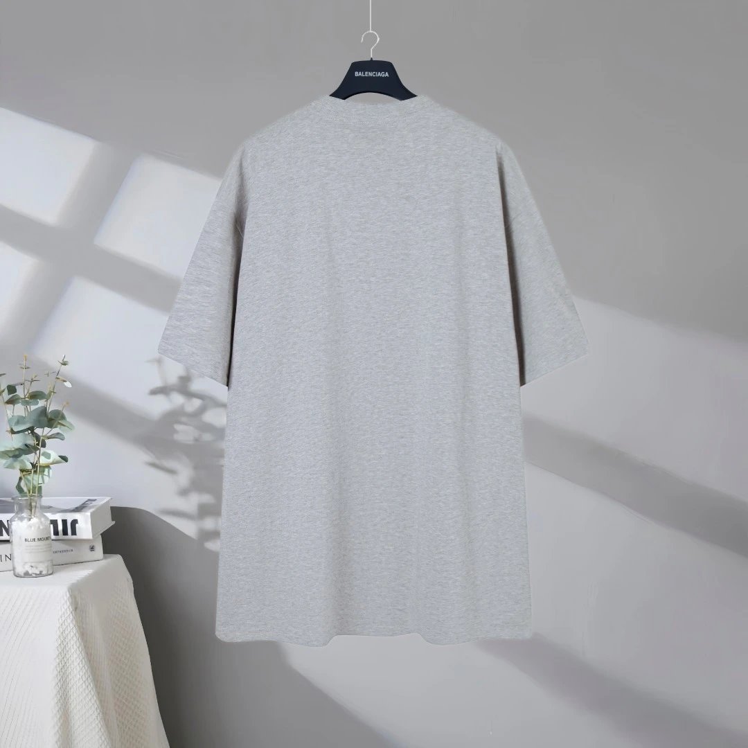 Balenciaga Grey Oversized Men’s T-Shirt Casual Streetwear