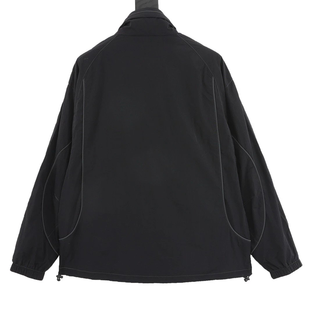 Alexander Wang Black Minimalist High Neck Windbreaker Jacket