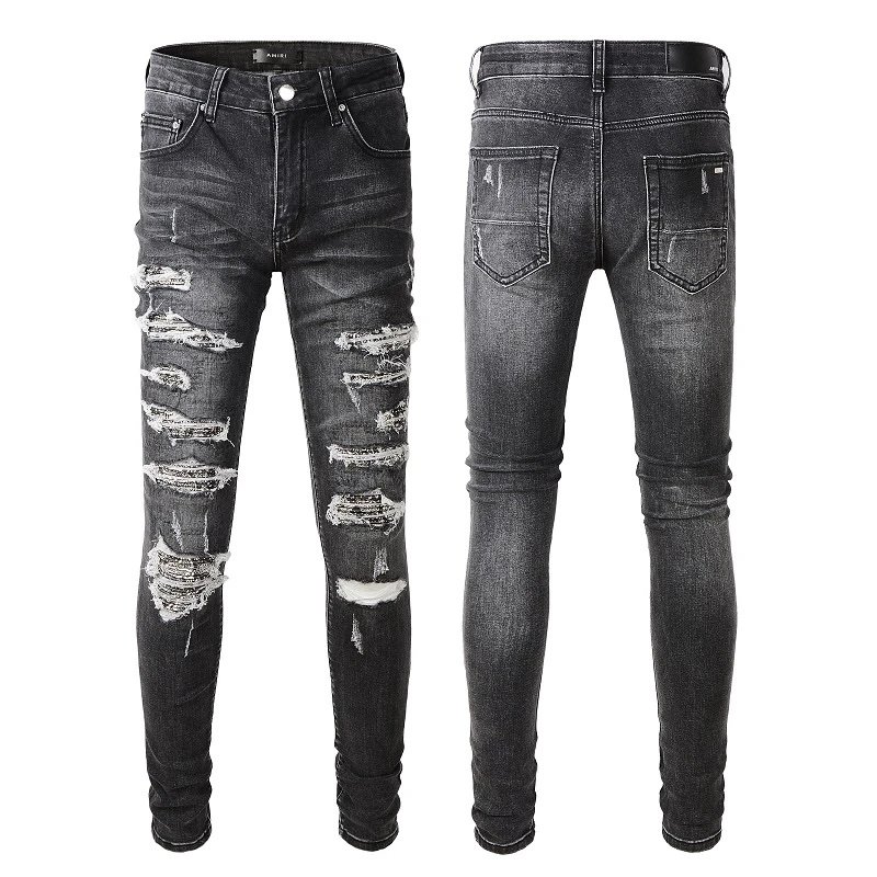 AMIRI Men Distressed Skinny Jeans Ripped Denim Pants