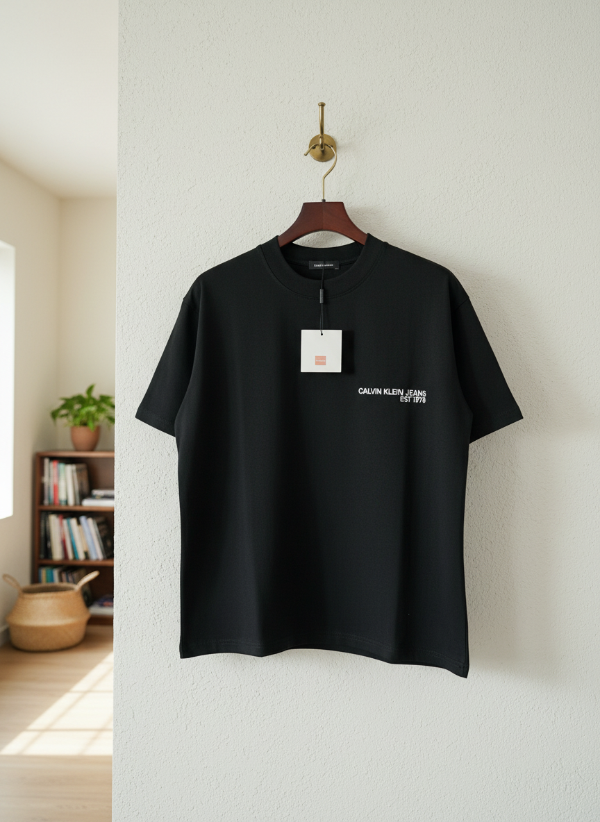Calvin Klein Men’s Black Cotton Logo T-Shirt