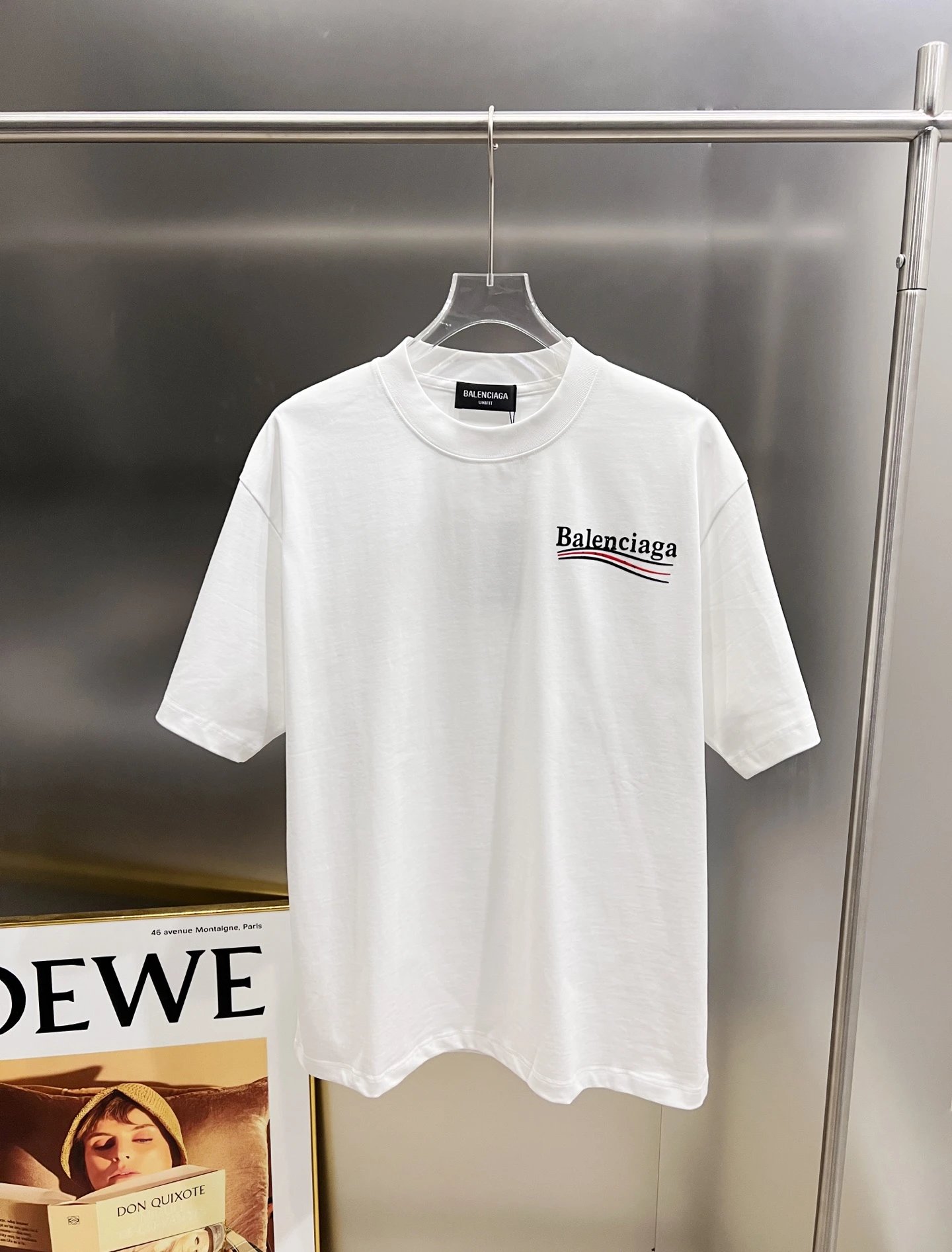 Balenciaga White Logo Unisex Cotton T-Shirt