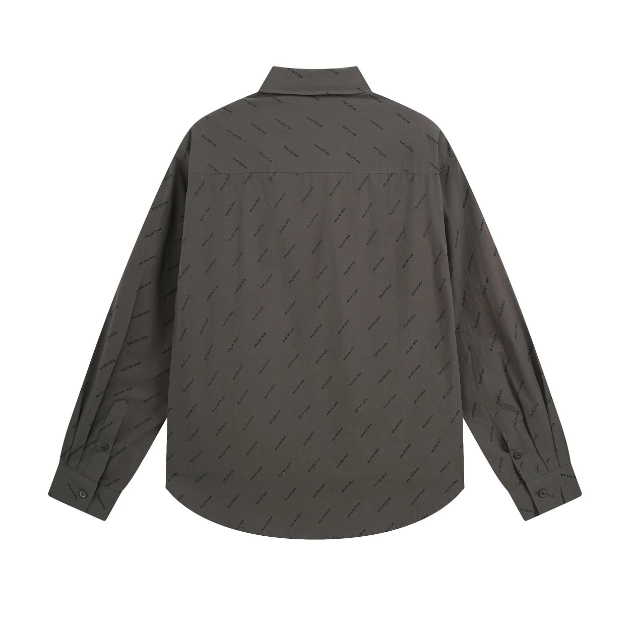 Balenciaga Men Logo Print Long Sleeve Shirt