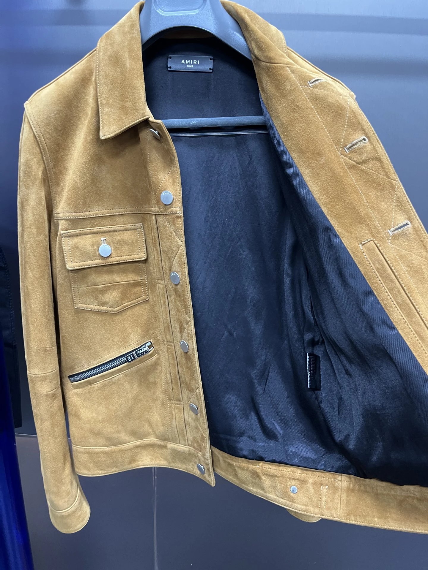 AMIRI Camel Suede Jacket Men Fashion Casual