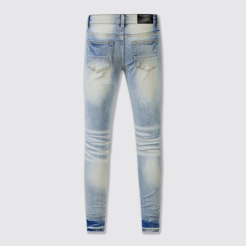 AMIRI Light Blue Distressed Skinny Jeans Men