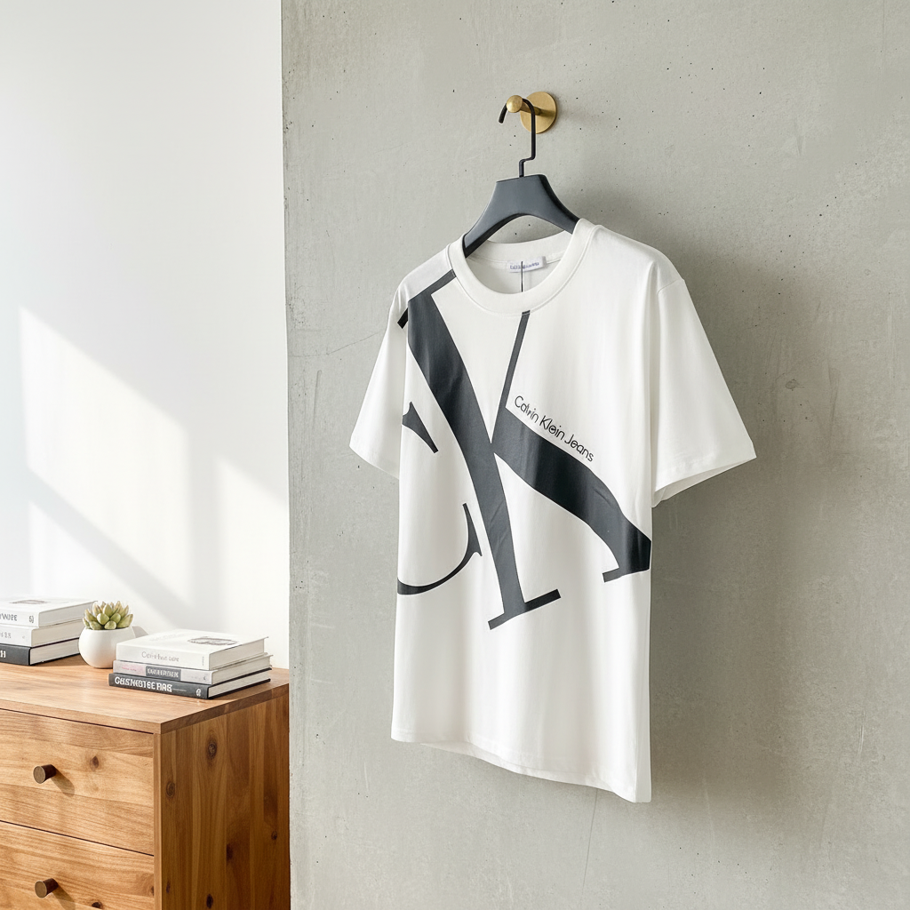 Calvin Klein Jeans White CK Logo Cotton T-Shirt