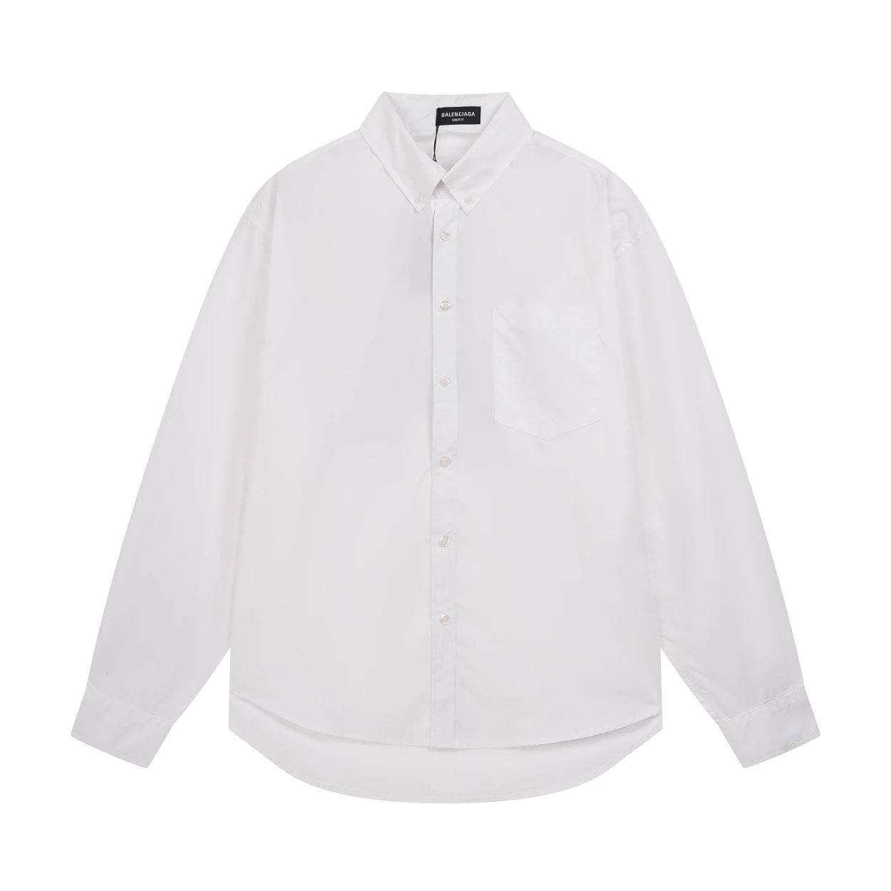 Balenciaga White Reflective Logo Cotton Shirt