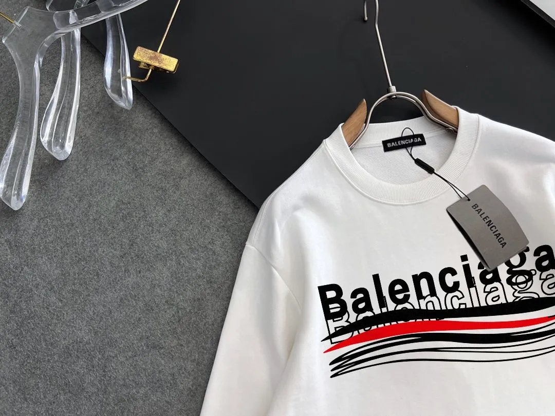 Balenciaga White Logo Unisex Hoodie Sweatshirt