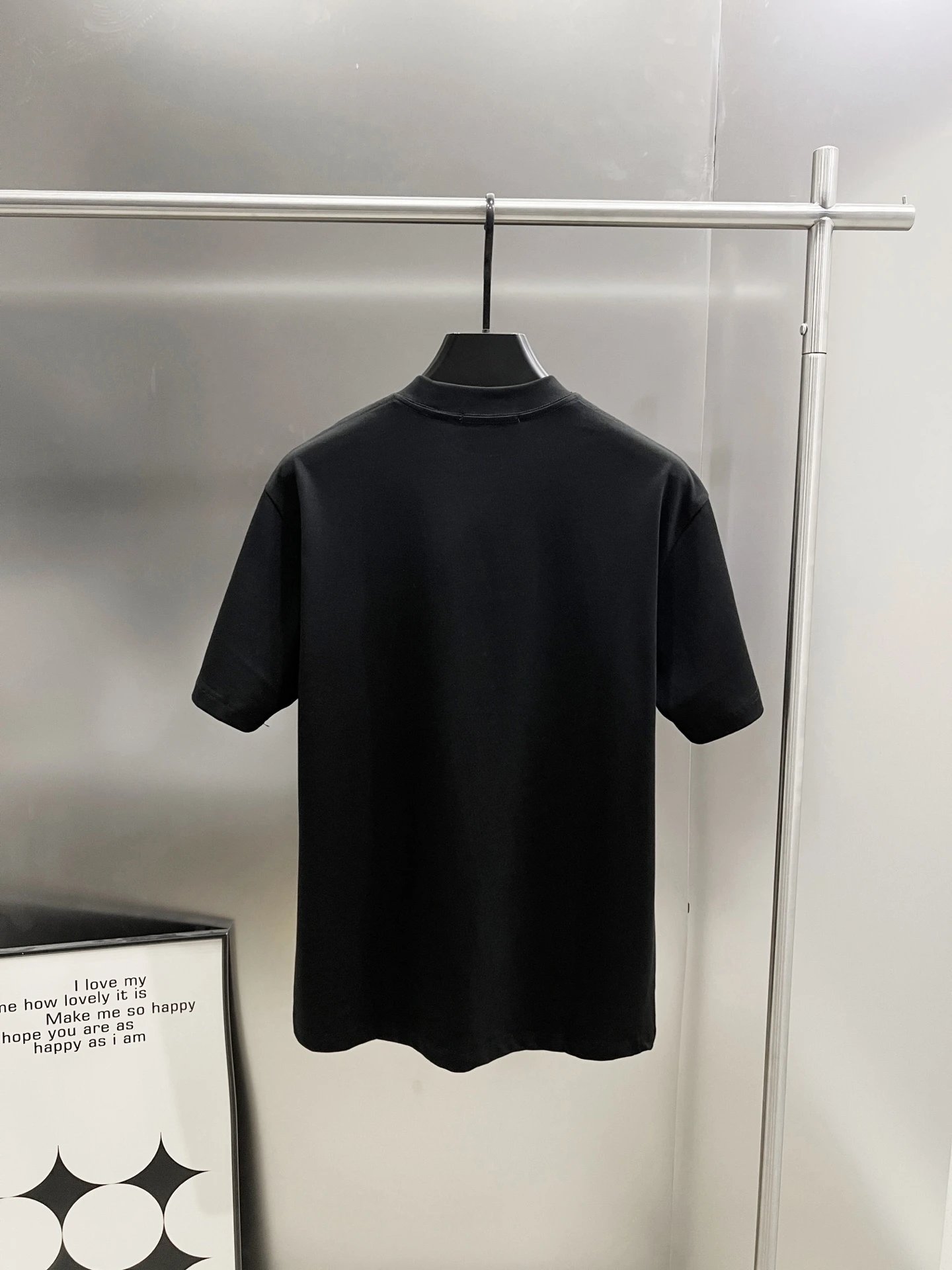 Balenciaga Activewear Black Cotton T-Shirt Green Logo