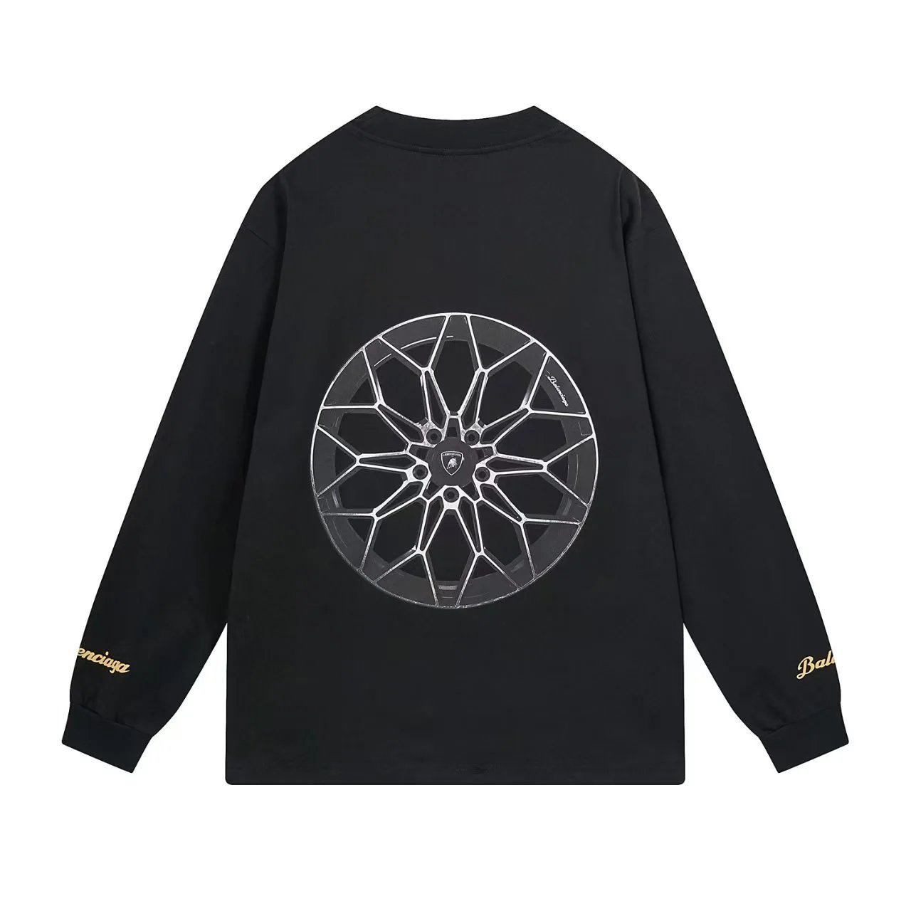 Balenciaga x Lamborghini Graphic Black Cotton Hoodie