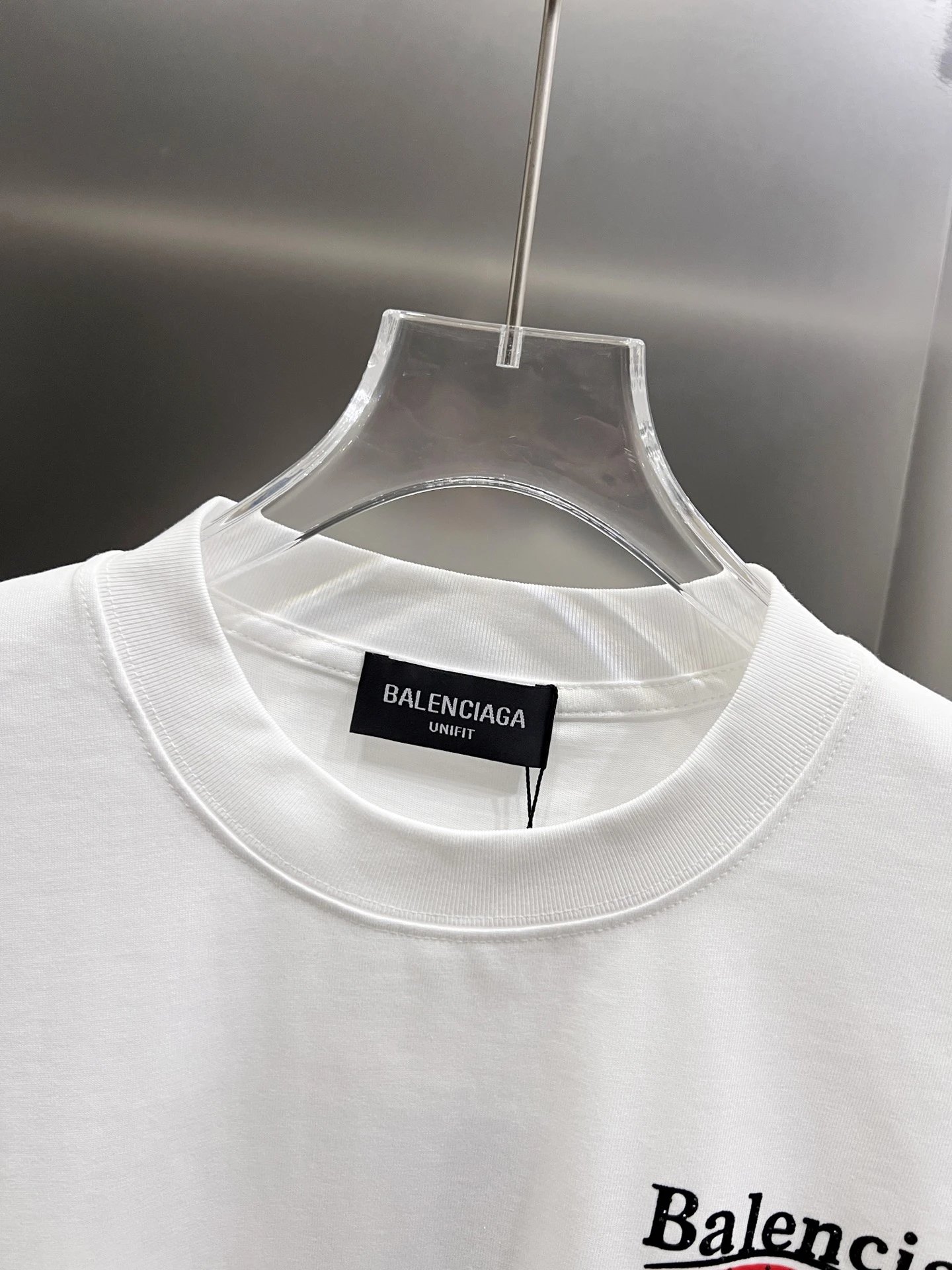 Balenciaga White Logo Unisex Cotton T-Shirt