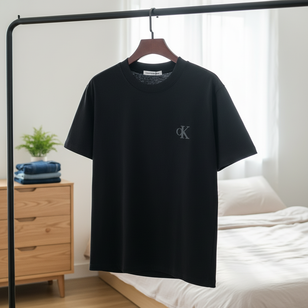 Calvin Klein Men’s Black Cotton Logo T-Shirt