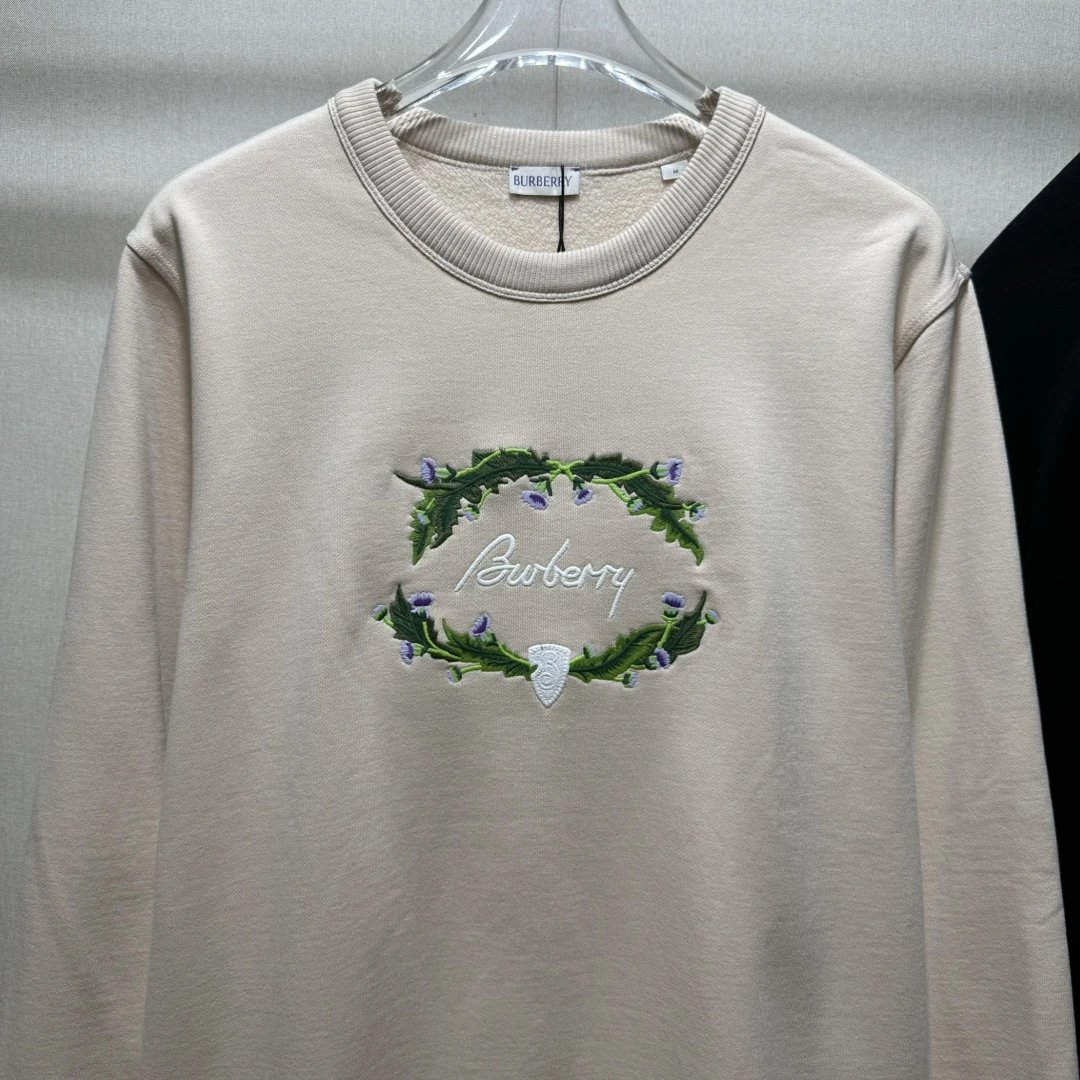 Burberry Floral Embroidered Cotton Hoodie