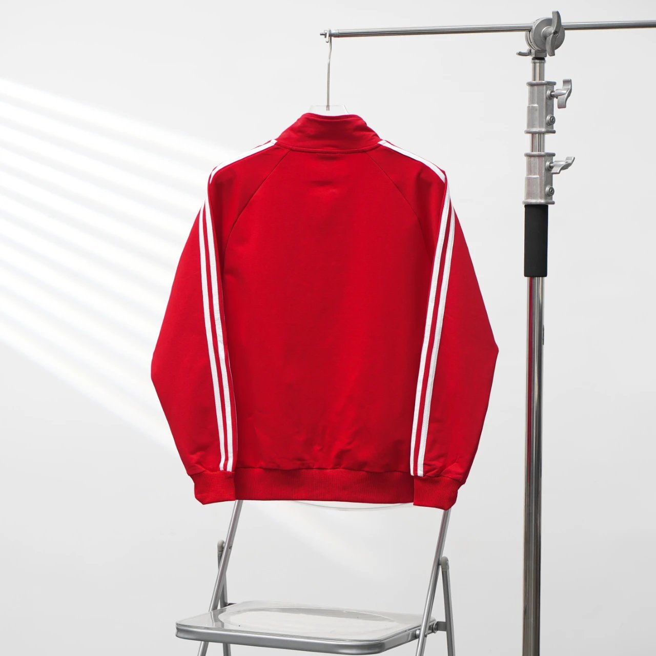 Adidas Red Men’s Track Jacket Classic Zip-Up Top