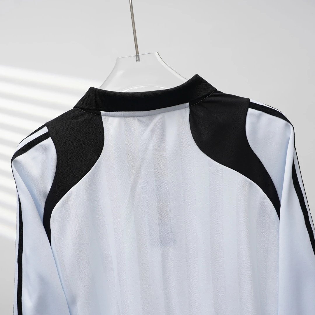 Adidas Retro Soccer Jacket Black White Long Sleeve